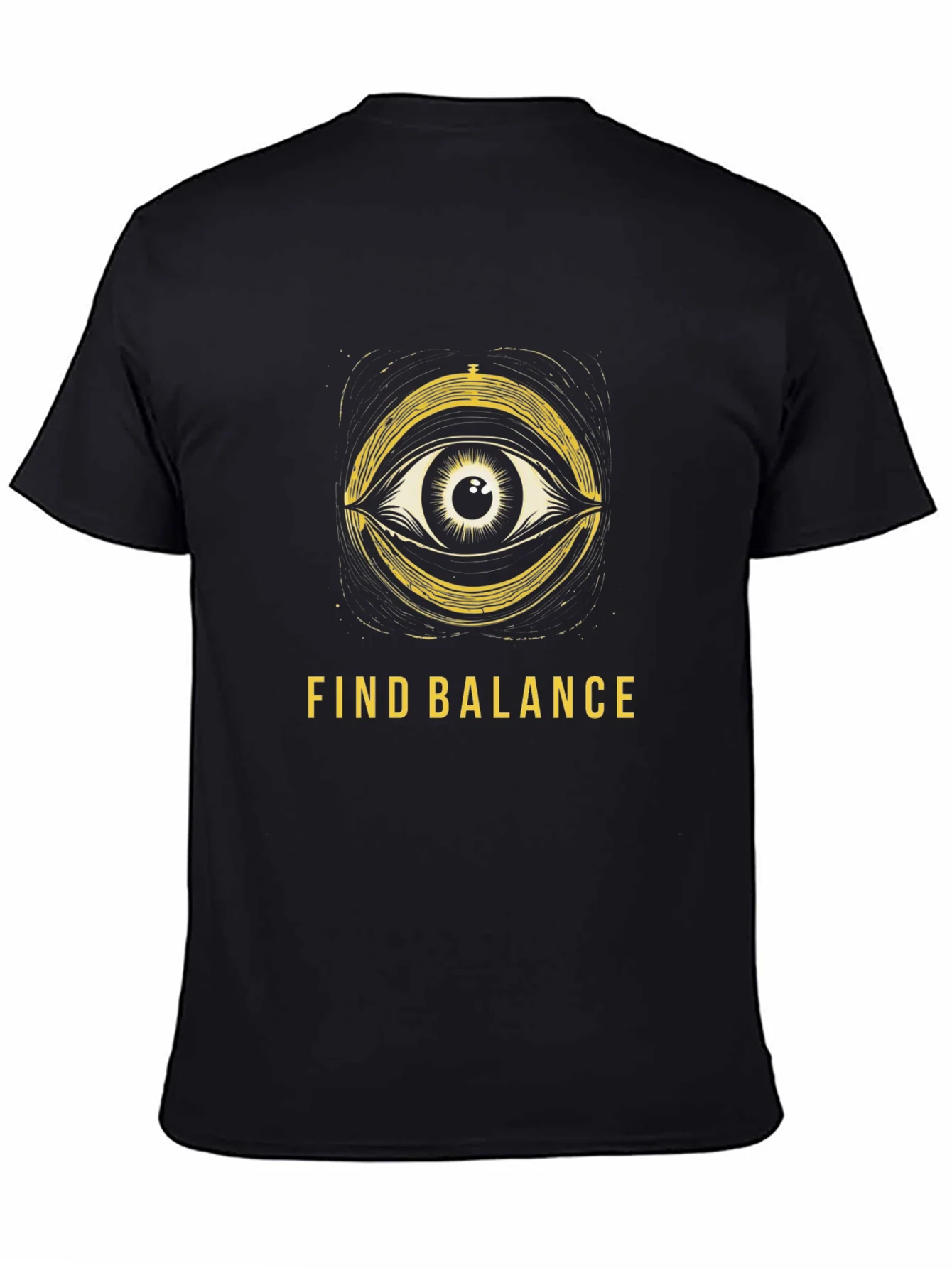 Find Balance Eye Graphic Black T-Shirt