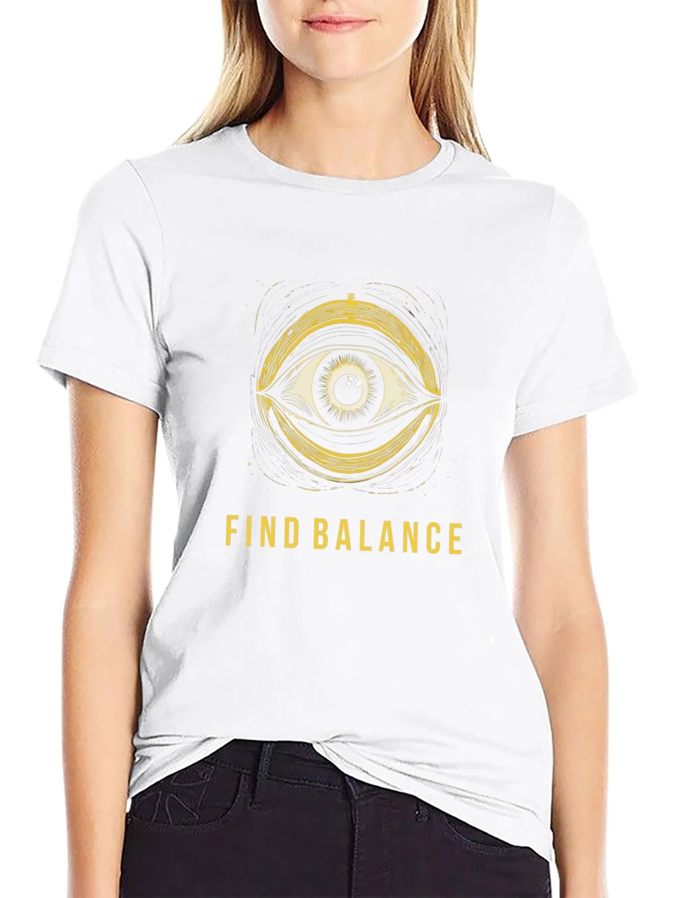 Find Balance Eye Graphic Black T-Shirt