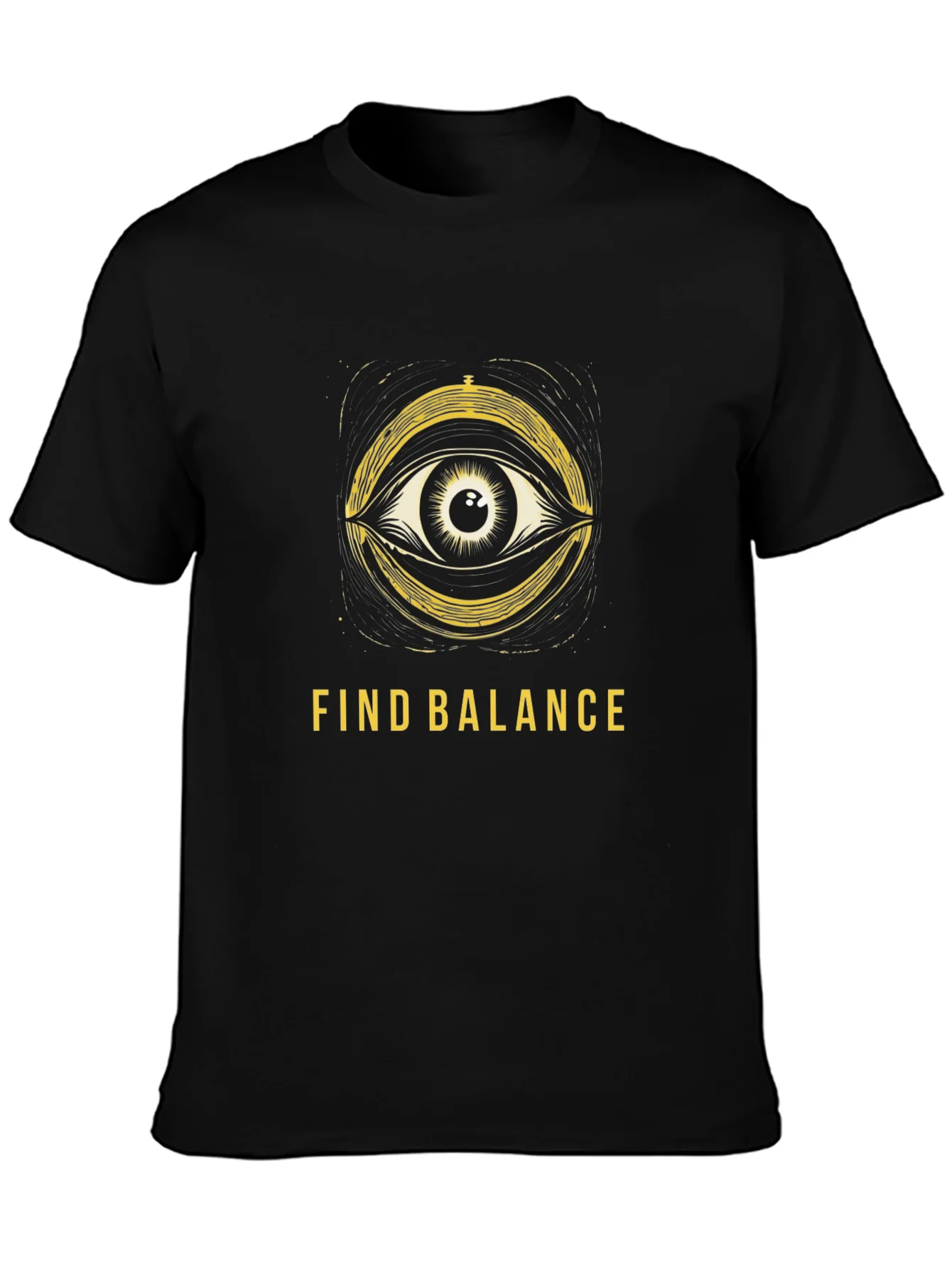 Find Balance Eye Graphic Black T-Shirt