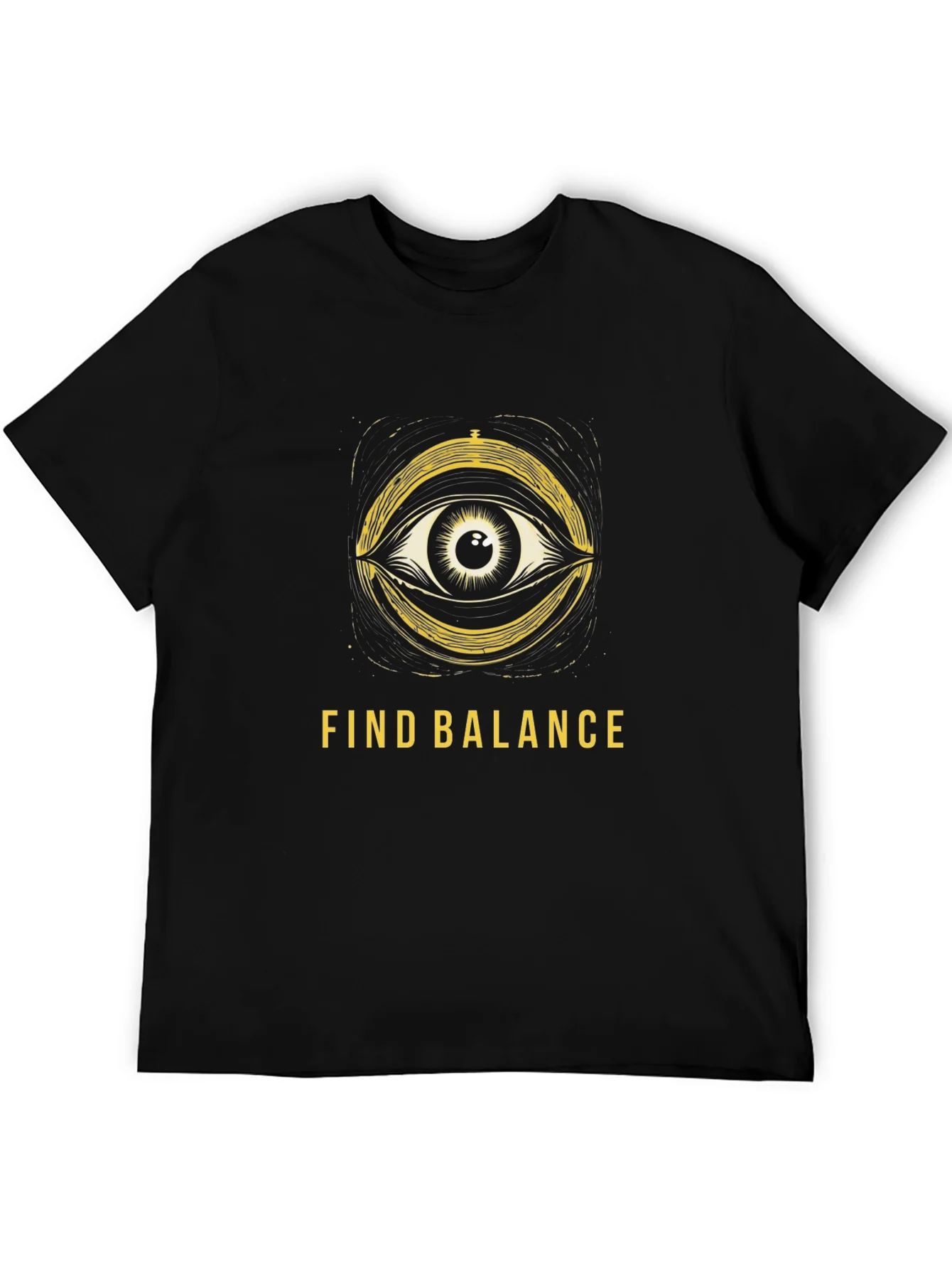 Find Balance Eye Graphic Black T-Shirt