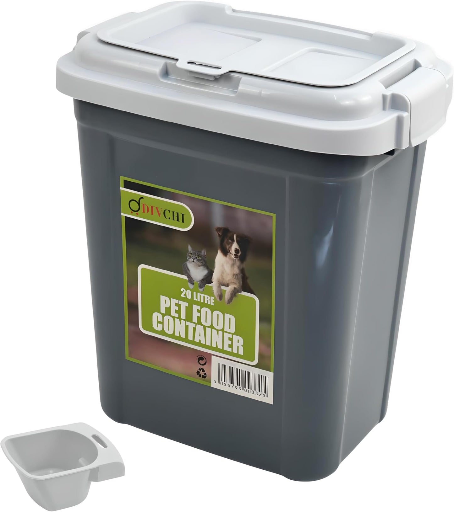 DIVCHI 20L Pet Food Storage Container Flip Top Loc - Latest Style