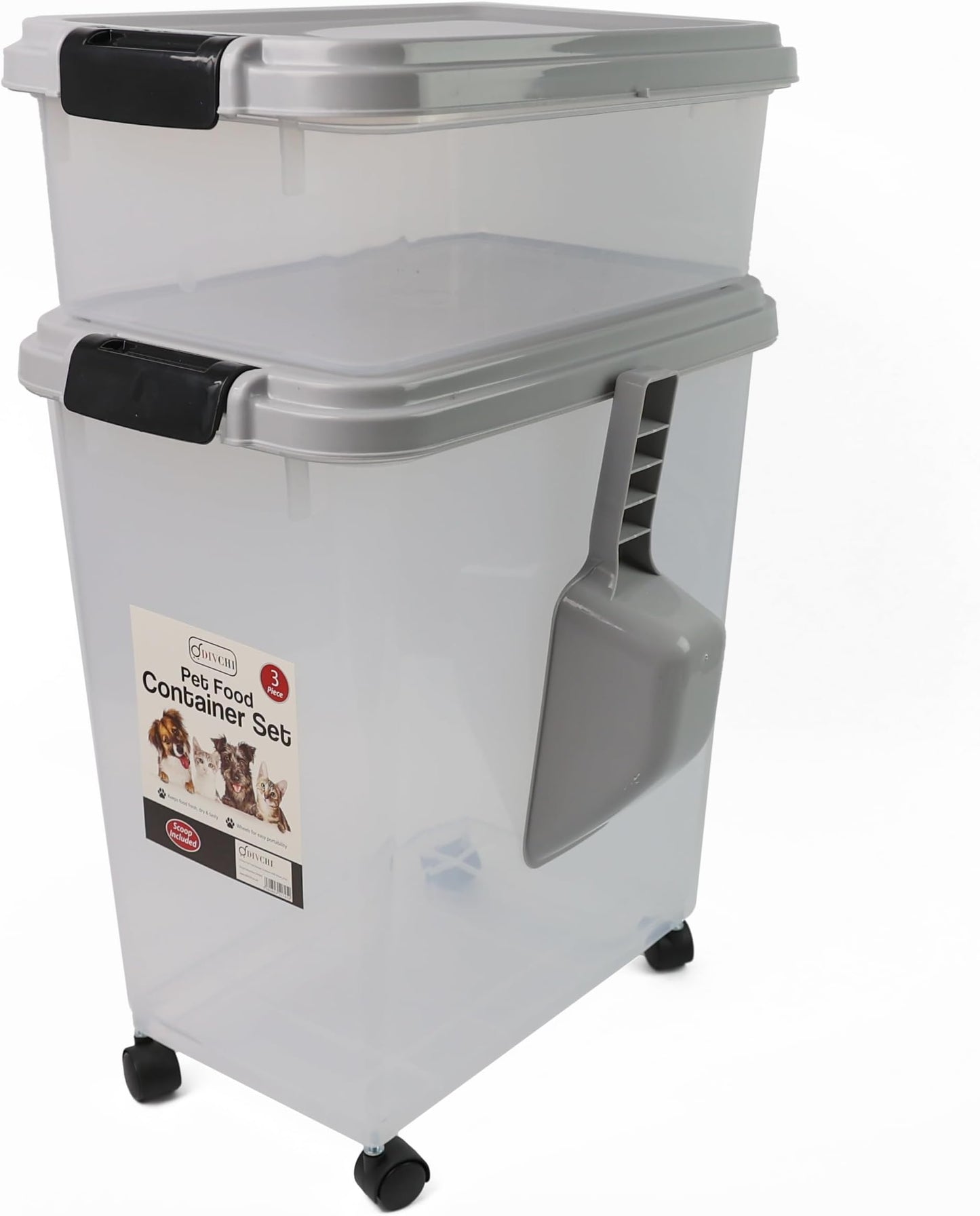 DIVCHI 3-Piece Airtight Pet Food Storage Container - Latest Style