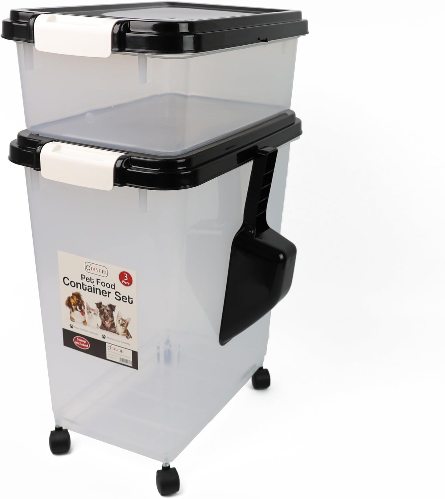 DIVCHI 3-Piece Airtight Pet Food Storage Container - Latest Style