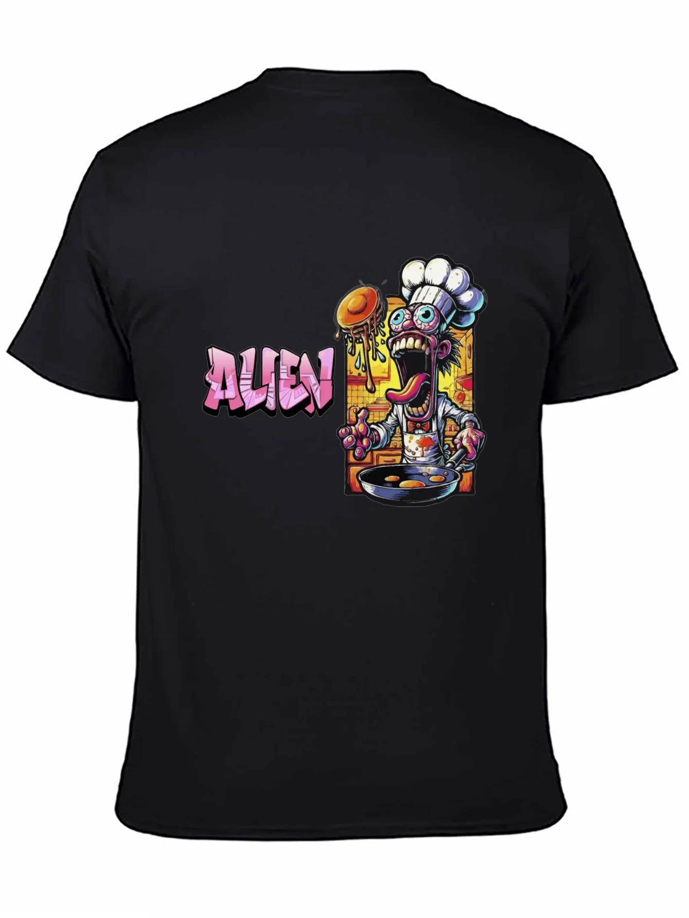 Alien Chef Black Graphic T-Shirt