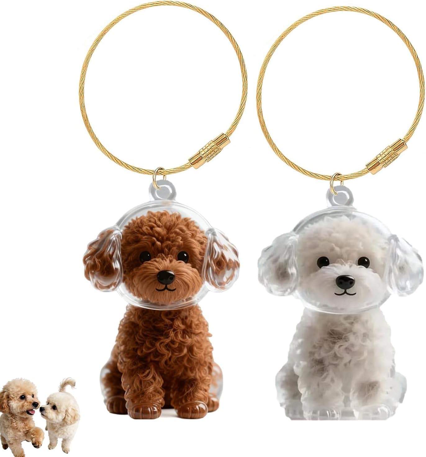 Dog Hair Keychain Set of 2 Cremains Hair Transpare - Latest Style