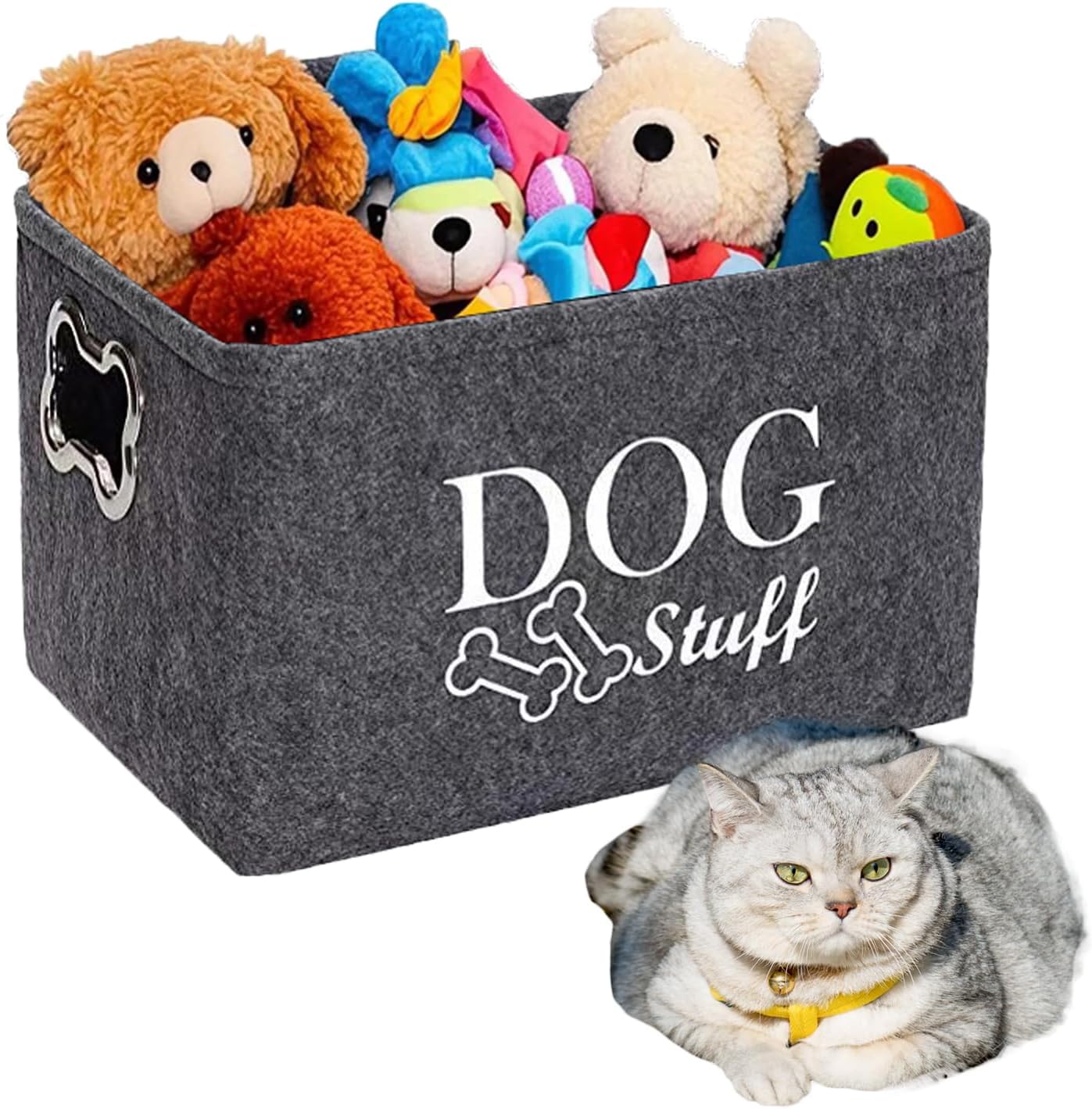 Dog Toy Box,Felt Stuff Storage Baskets with Design - Premium Quality