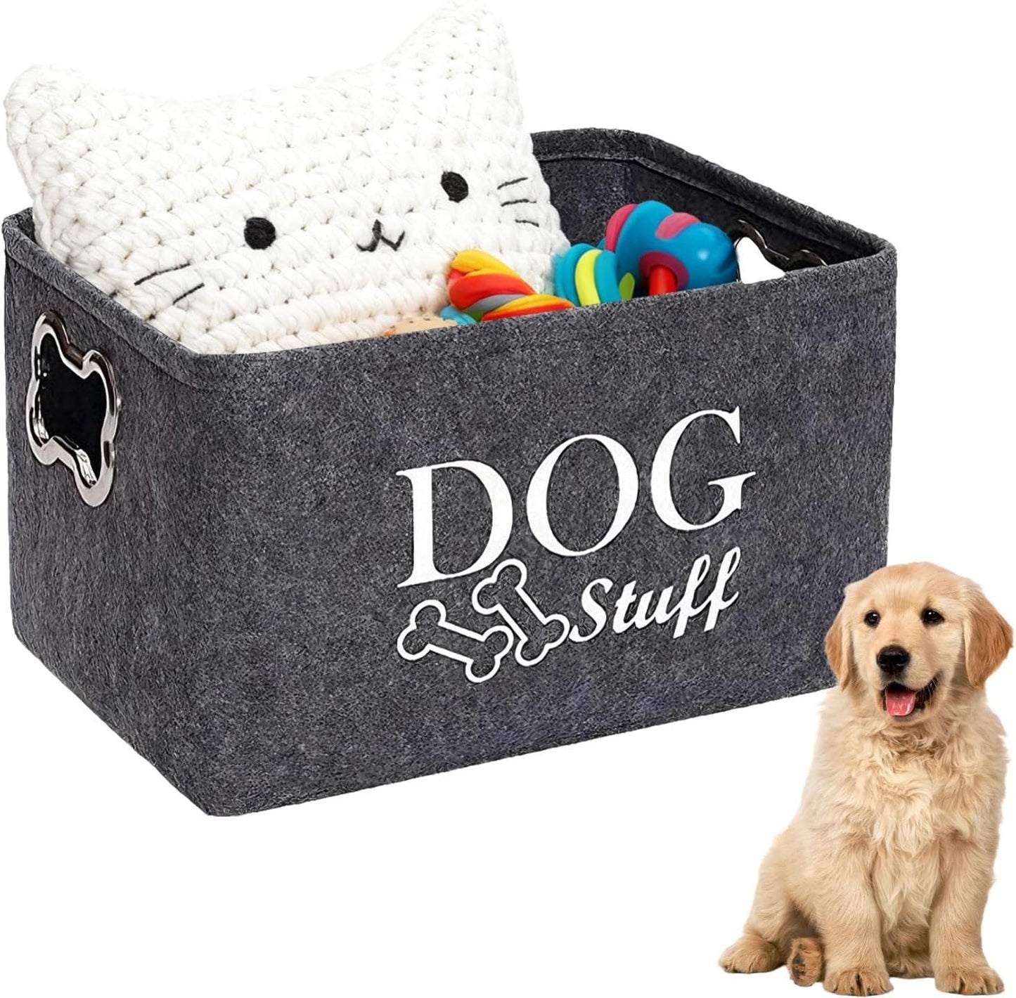 Dog Toy Box, Puppy Toy Box Storage Basket, Foldabl - Top Rated
