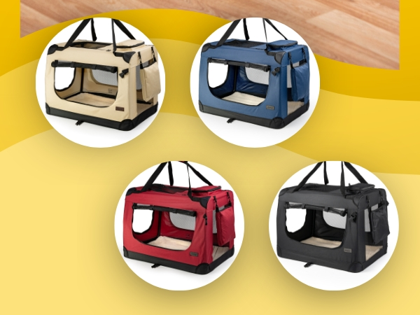 Dog transport box foldable for travel & car, 50x34 - Latest Style