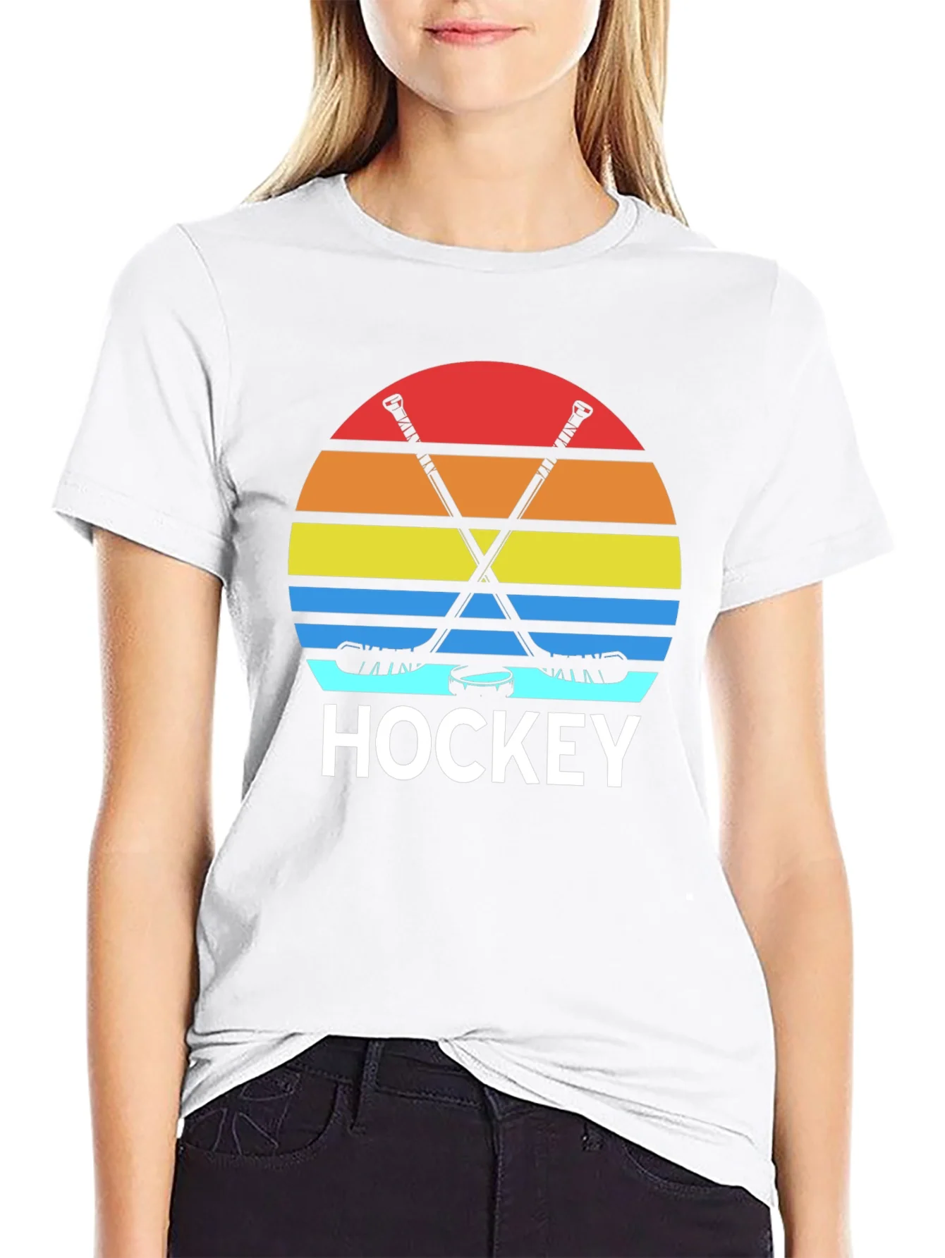 Retro Hockey Sunset Graphic Tee