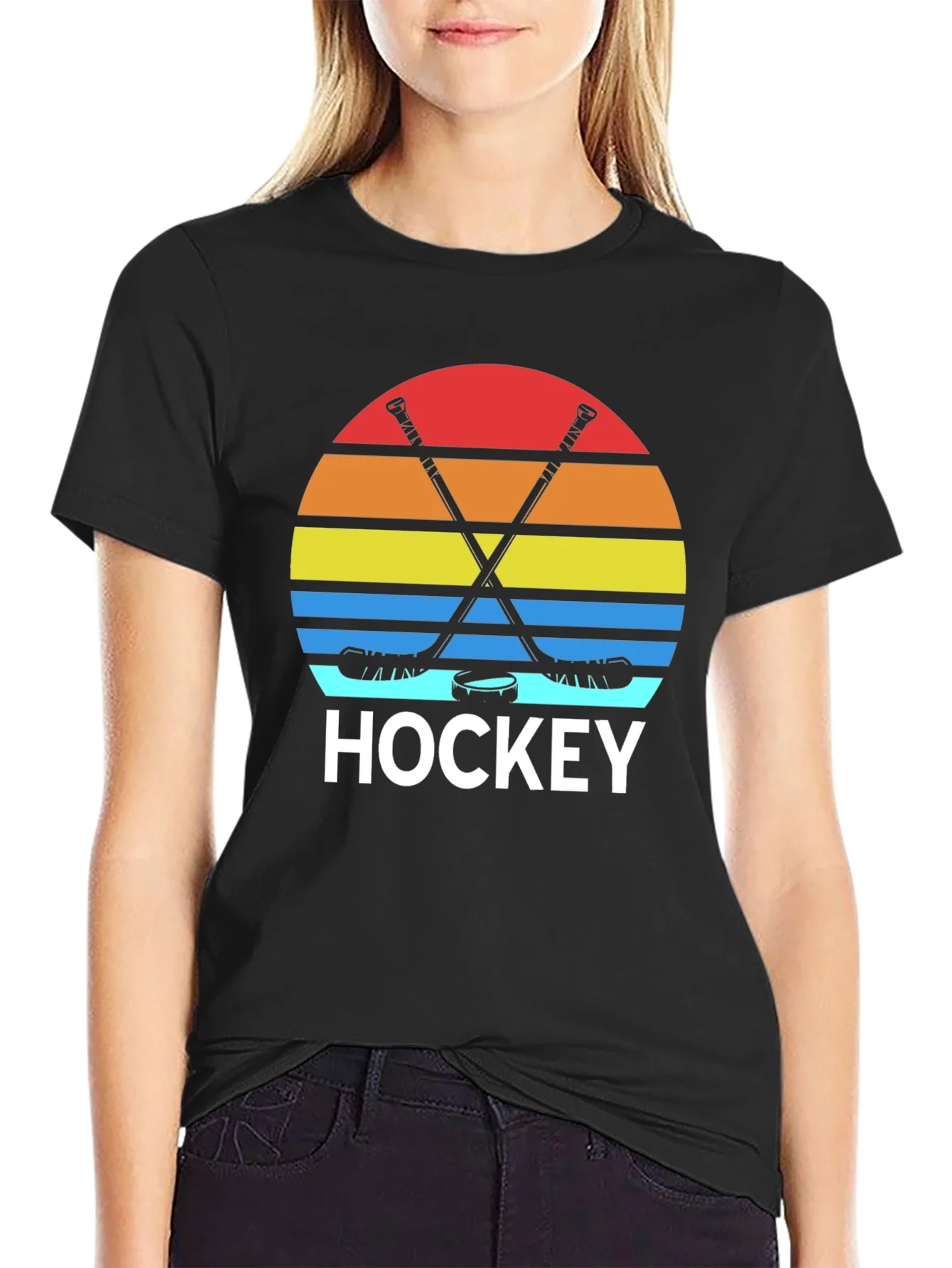 Retro Hockey Sunset Graphic Tee
