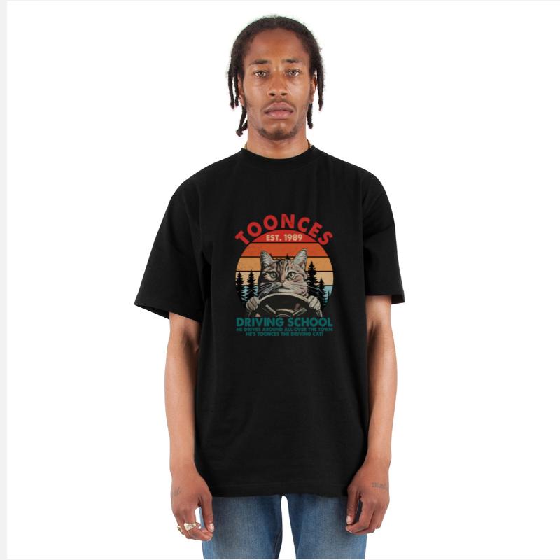 Driving School Cat Graphic Tee