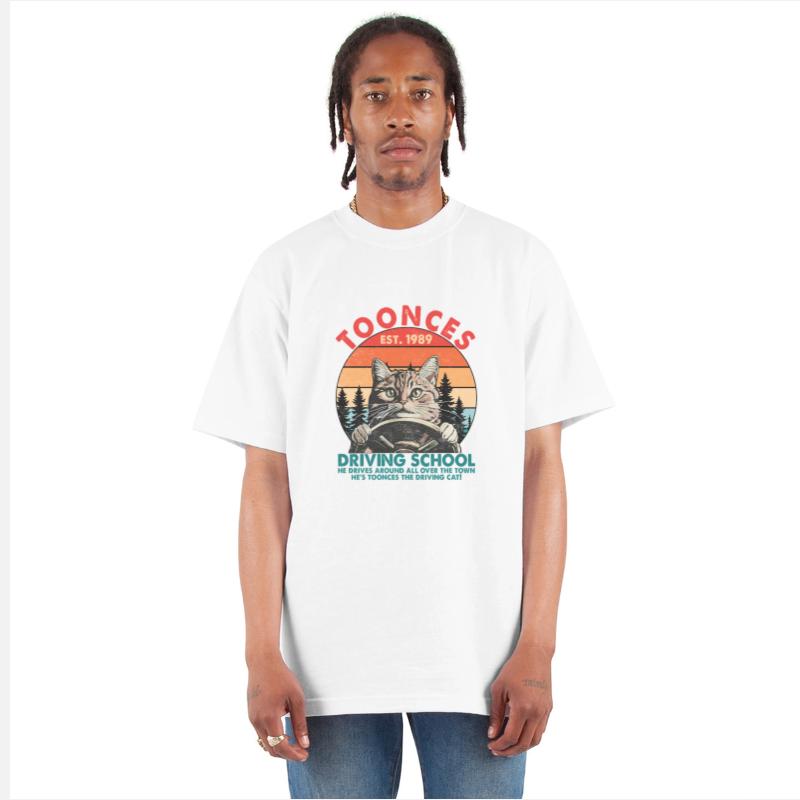 Driving School Cat Graphic Tee