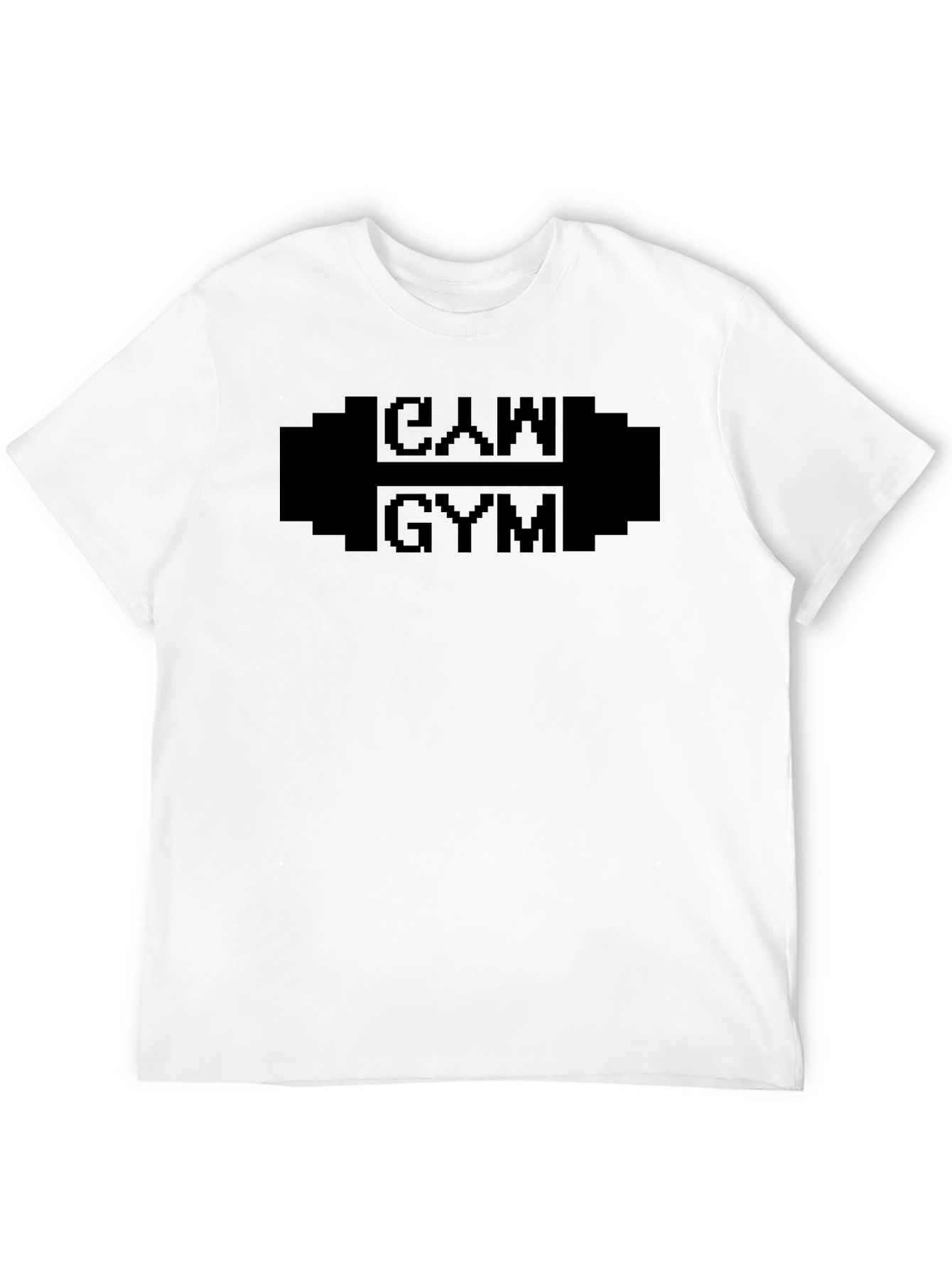 CAM Gym Black T-Shirt - Pixelated Weightlifting Design