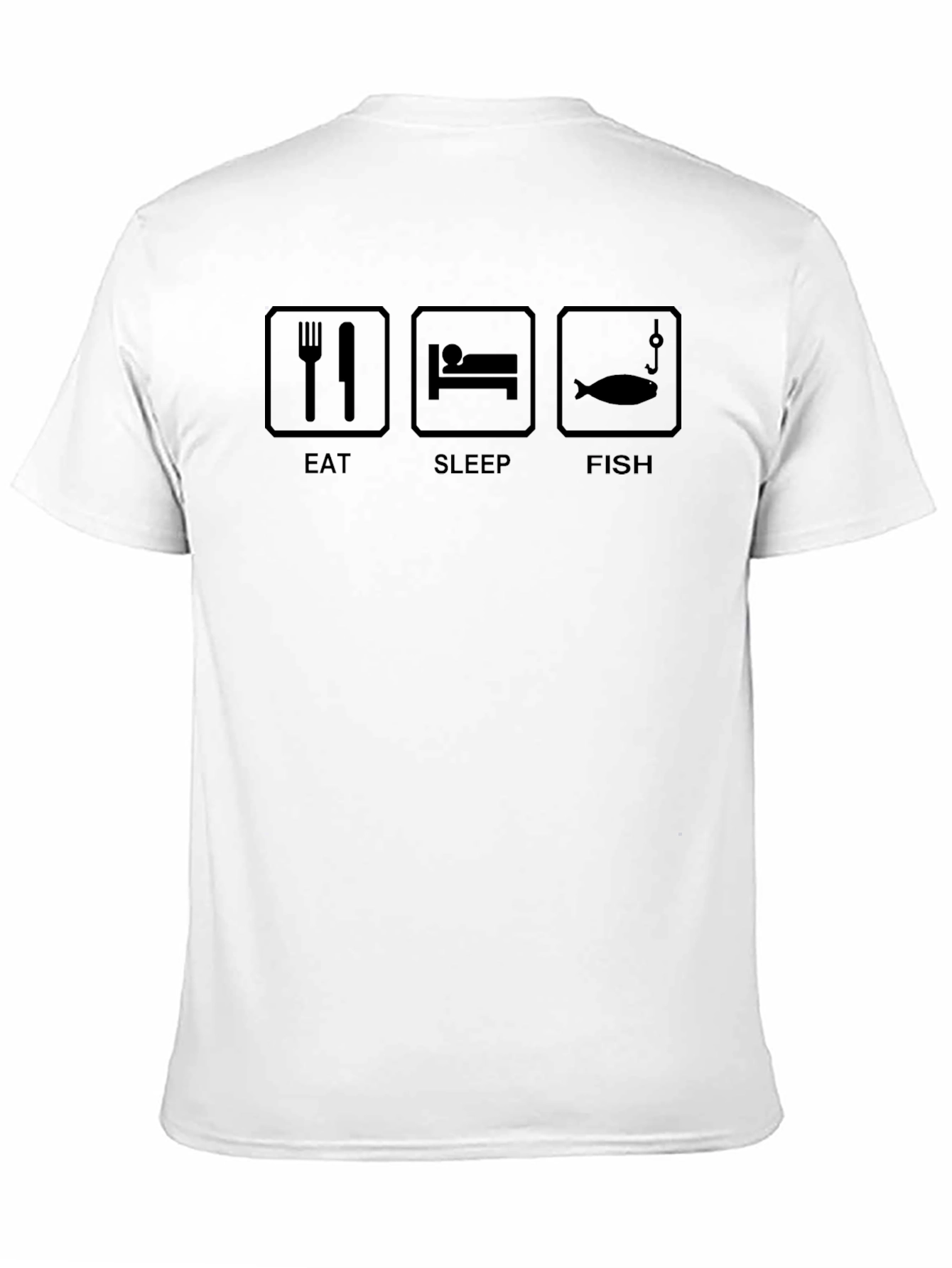 Eat Sleep Fish Black Graphic T-Shirt