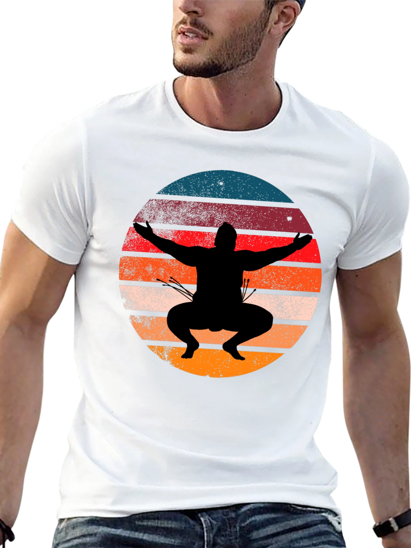 Sunset Sumo Wrestler Graphic Tee