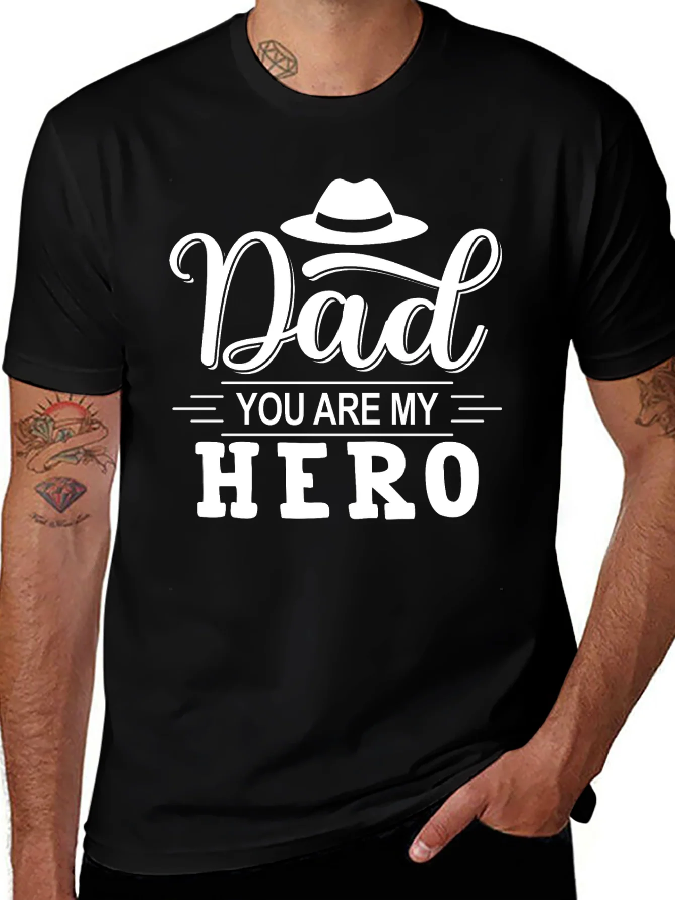 Dad You Are My Hero Black T-Shirt