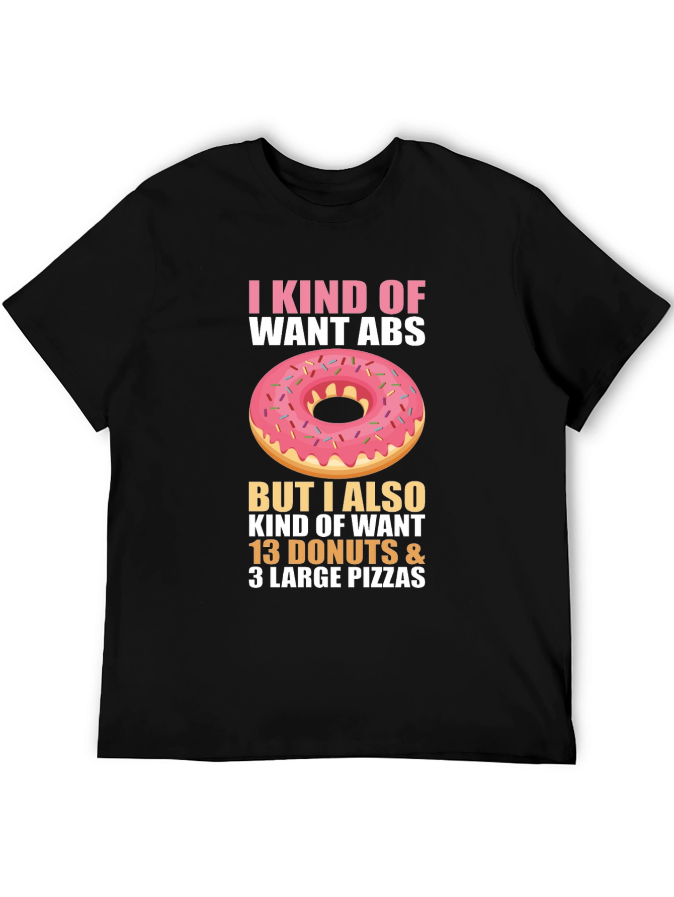 Funny Donut & Pizza Abs T-Shirt
