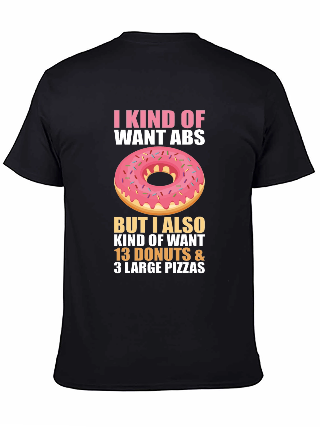 Funny Donut & Pizza Abs T-Shirt