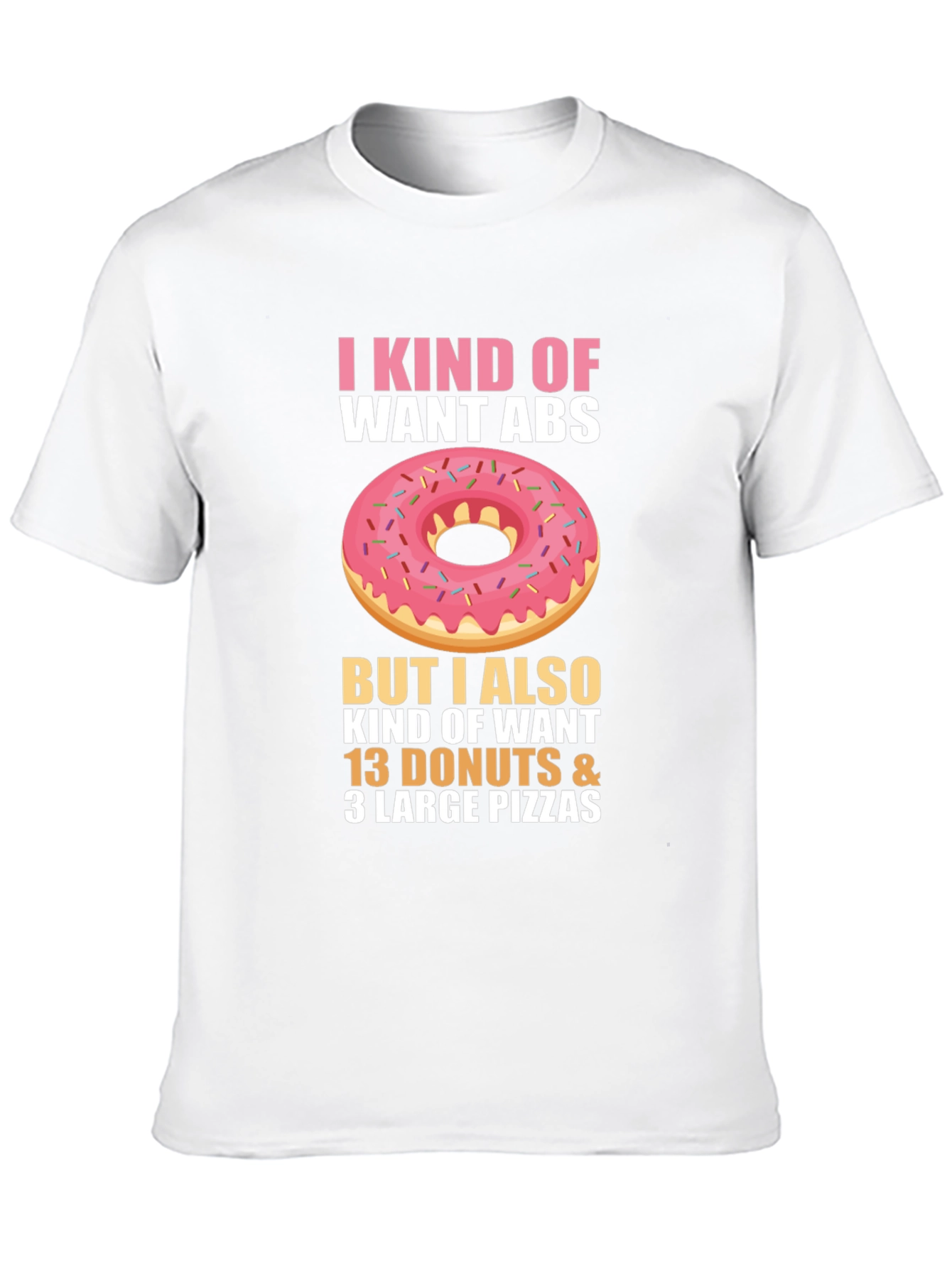 Funny Donut & Pizza Abs T-Shirt