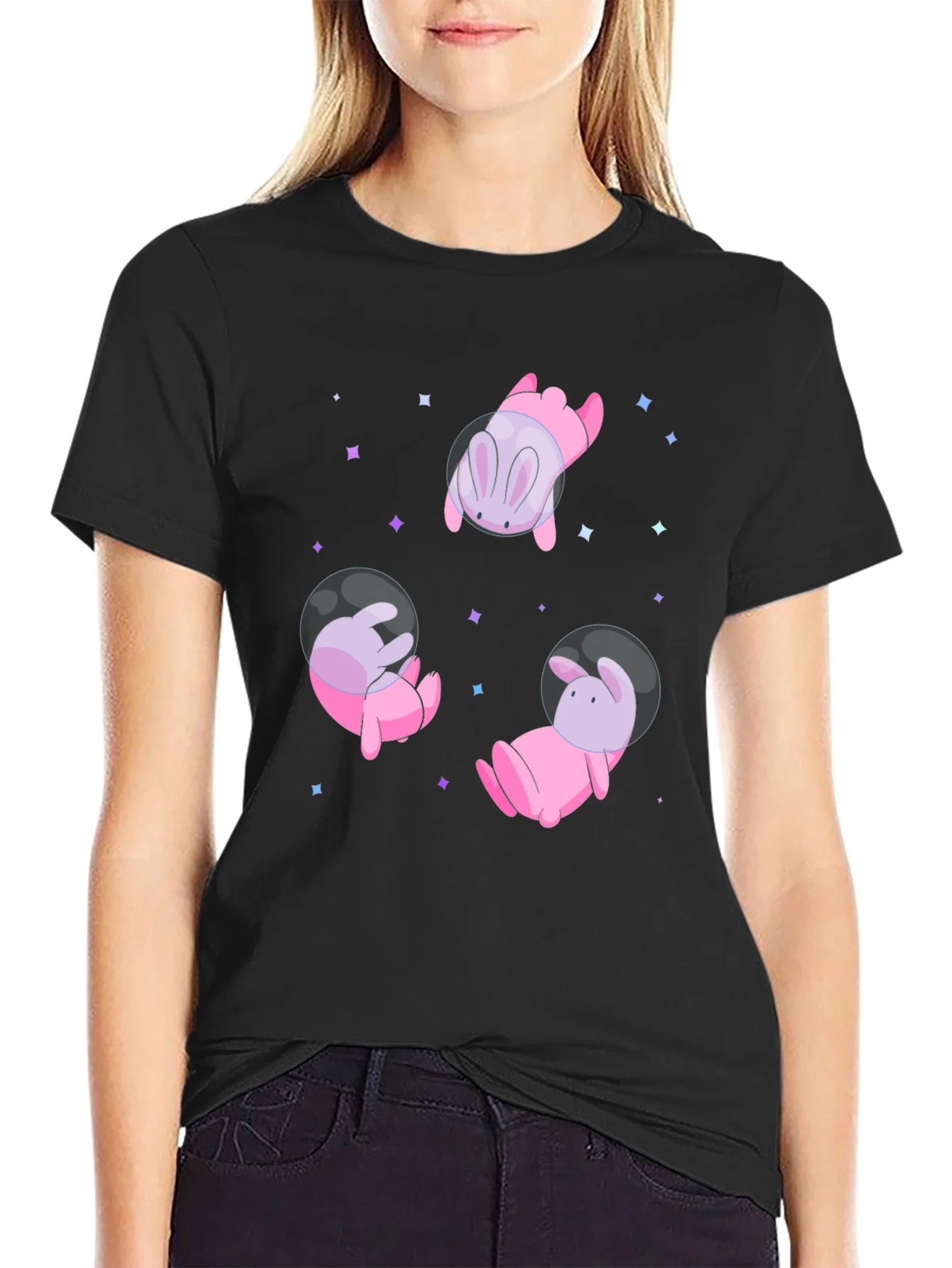 Cosmic Bunny T-Shirt - Black