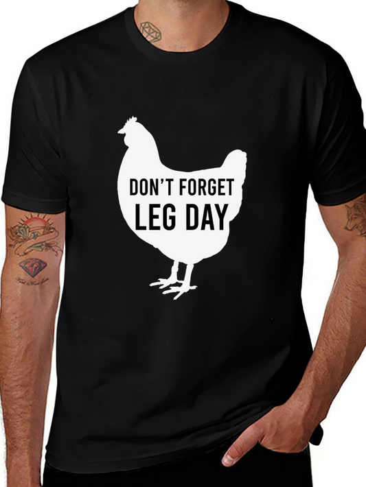 Funny Leg Day Chicken Graphic T-Shirt