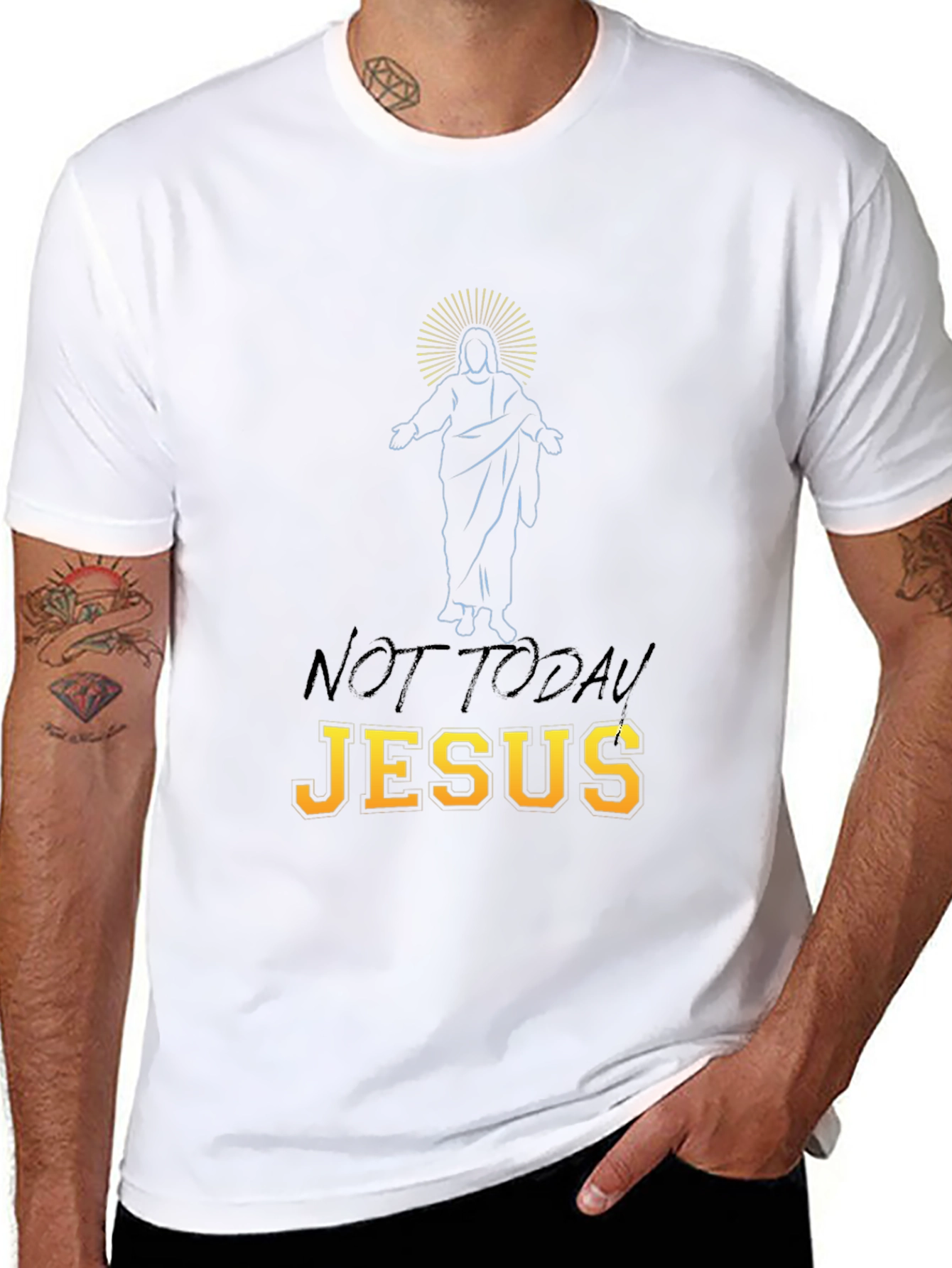 Not Today Jesus Graphic T-Shirt