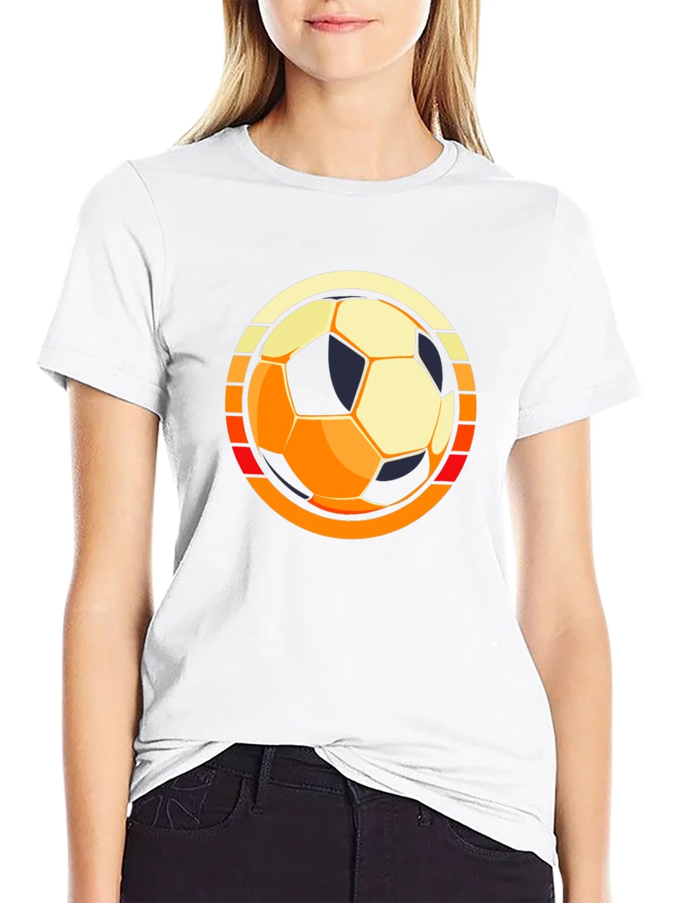 Retro Soccer Ball Graphic Tee - Black