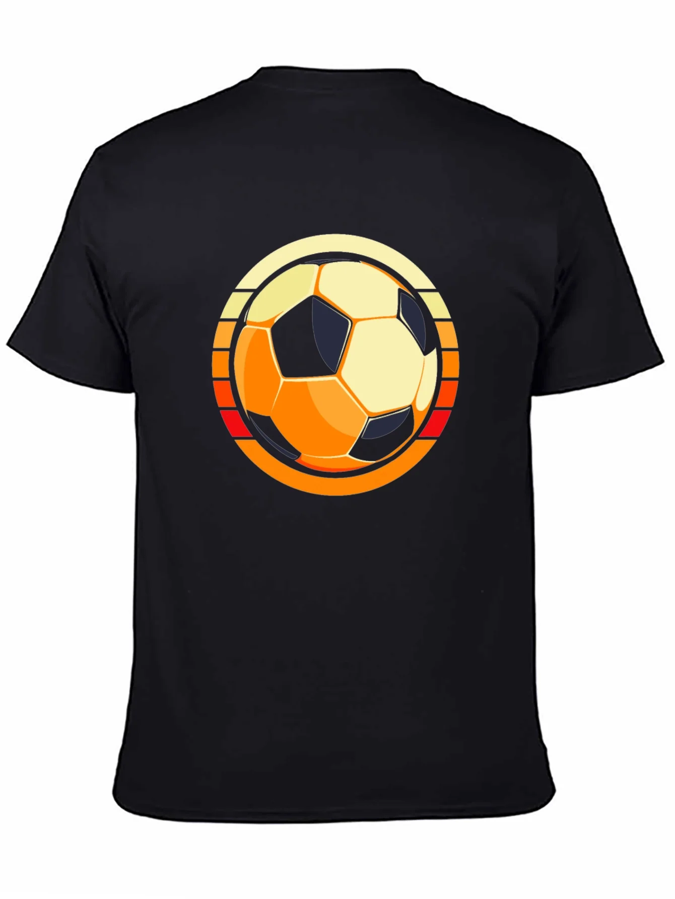 Retro Soccer Ball Graphic Tee - Black