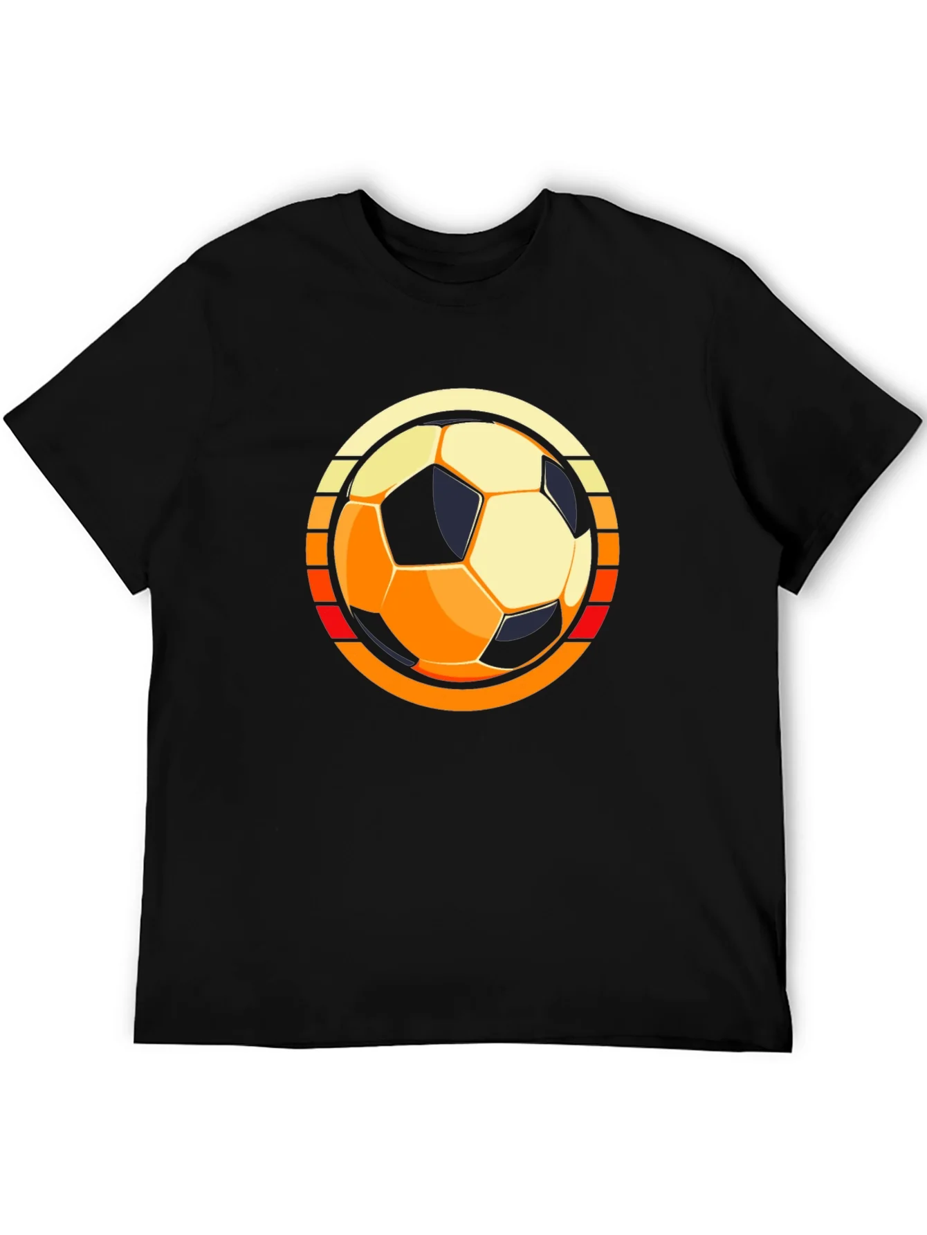 Retro Soccer Ball Graphic Tee - Black