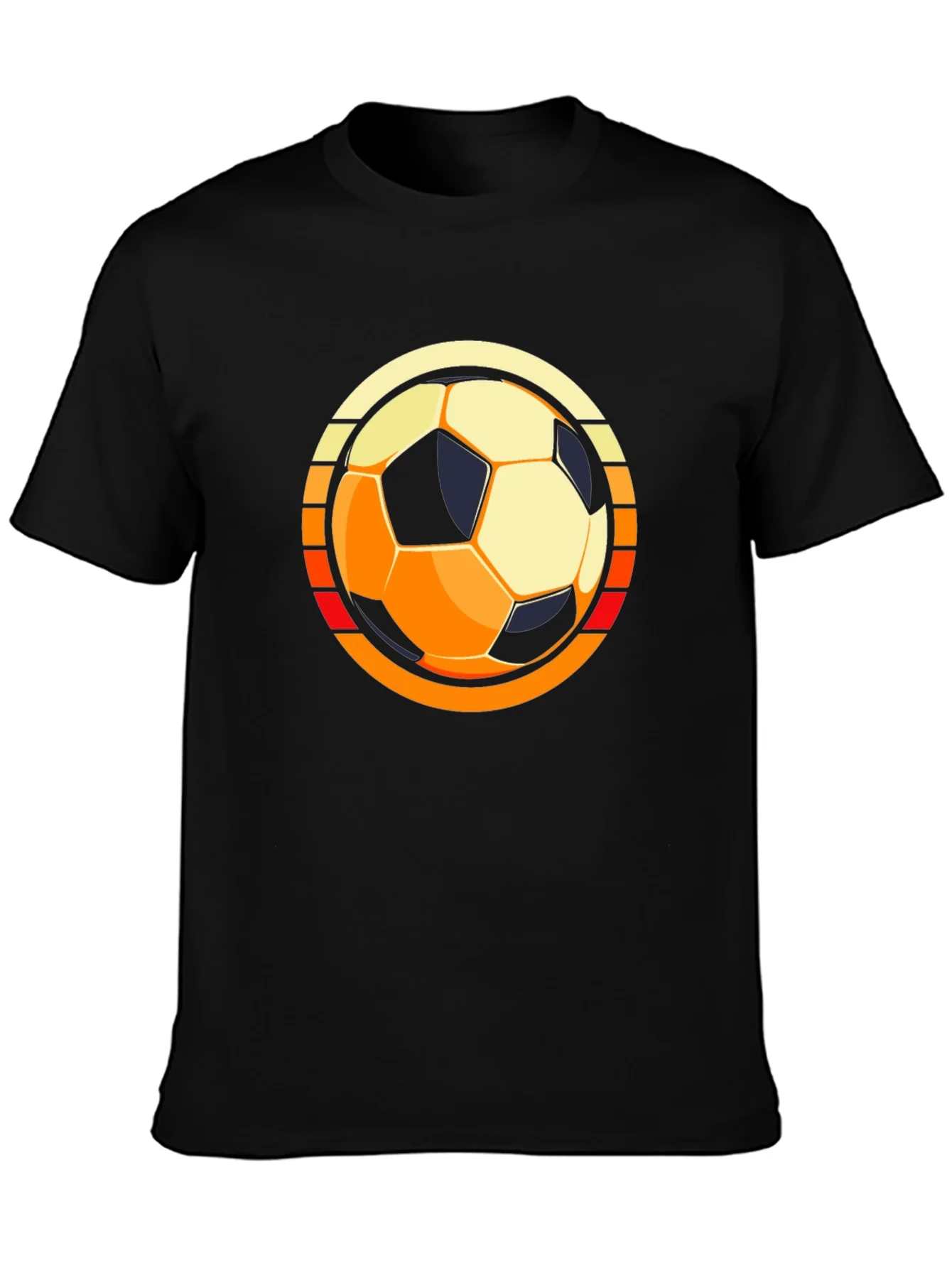Retro Soccer Ball Graphic Tee - Black