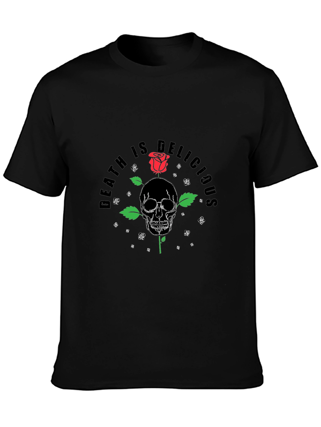 Death is Delicious Skull Rose T-Shirt