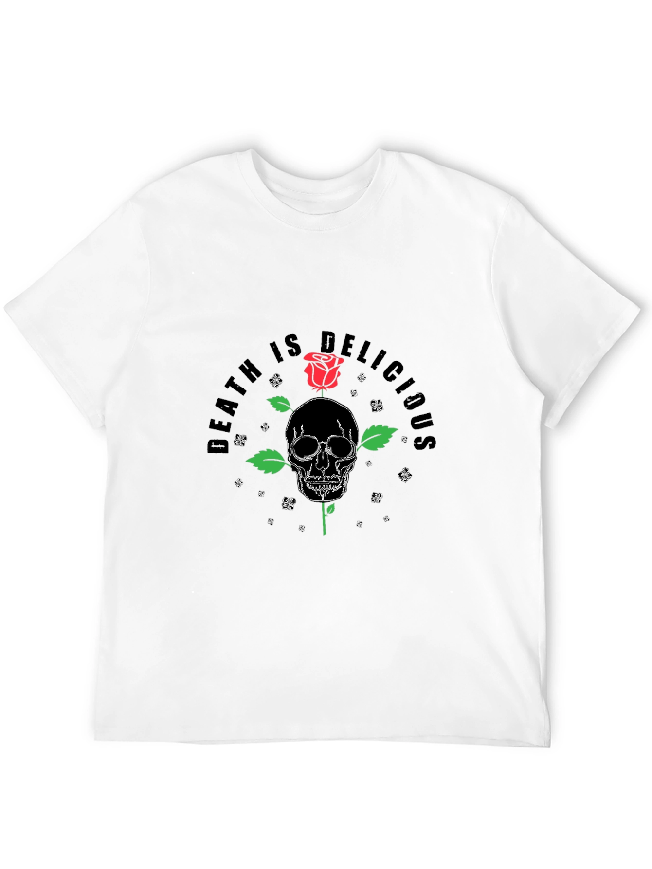 Death is Delicious Skull Rose T-Shirt