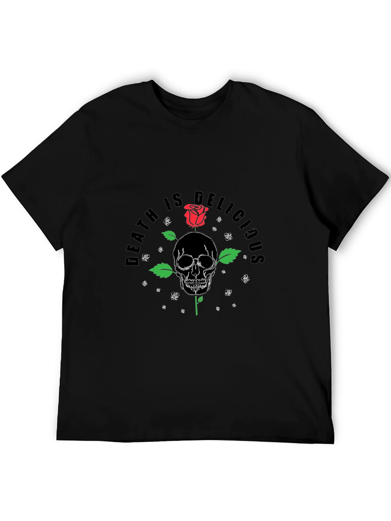 Death is Delicious Skull Rose T-Shirt