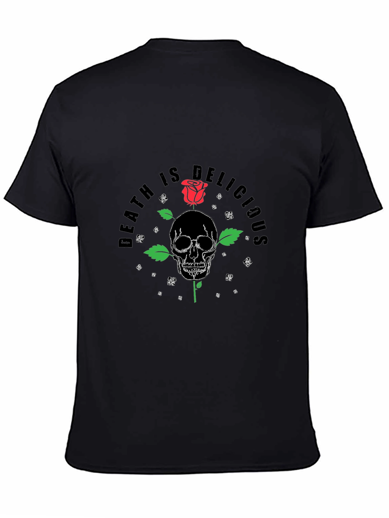 Death is Delicious Skull Rose T-Shirt