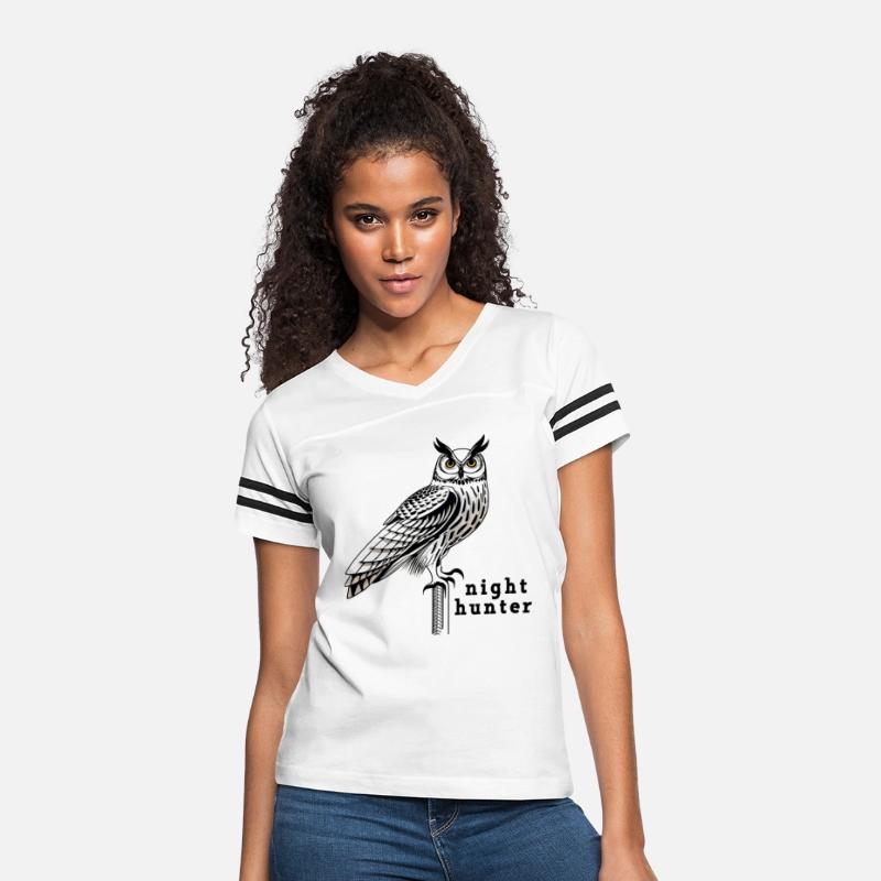 Eagle Owl 2d is standing with text night hunter