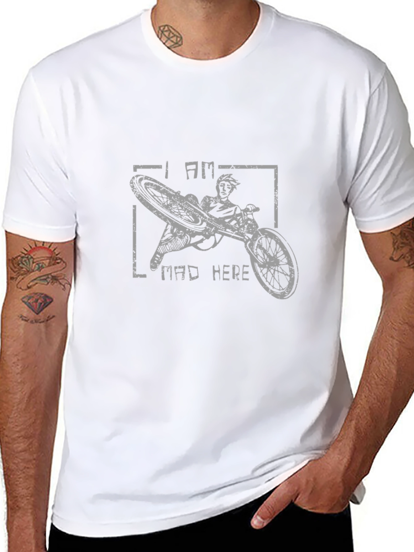 Mad Here Biker Graphic T-Shirt
