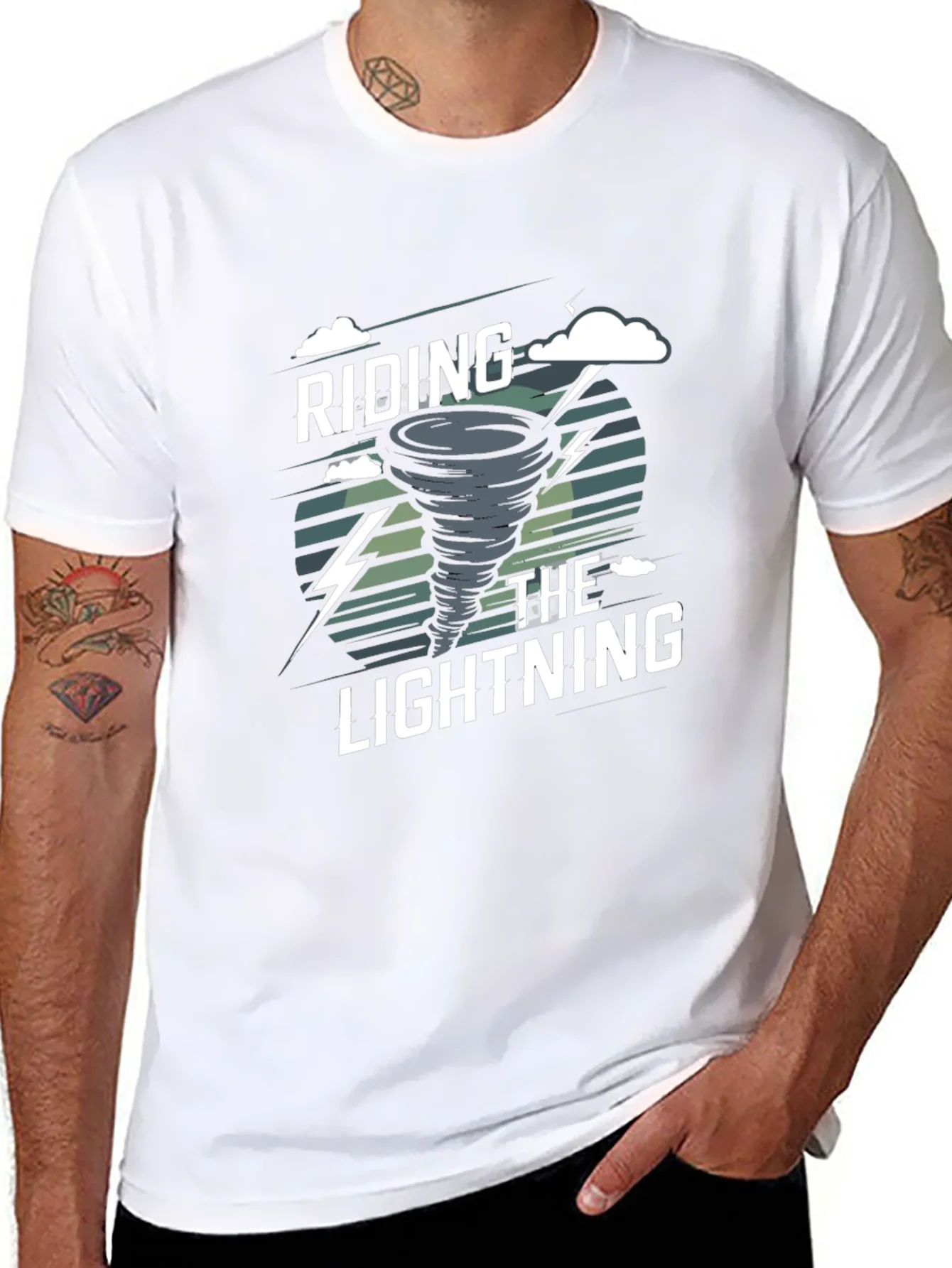 Riding the Lightning Black Graphic T-Shirt