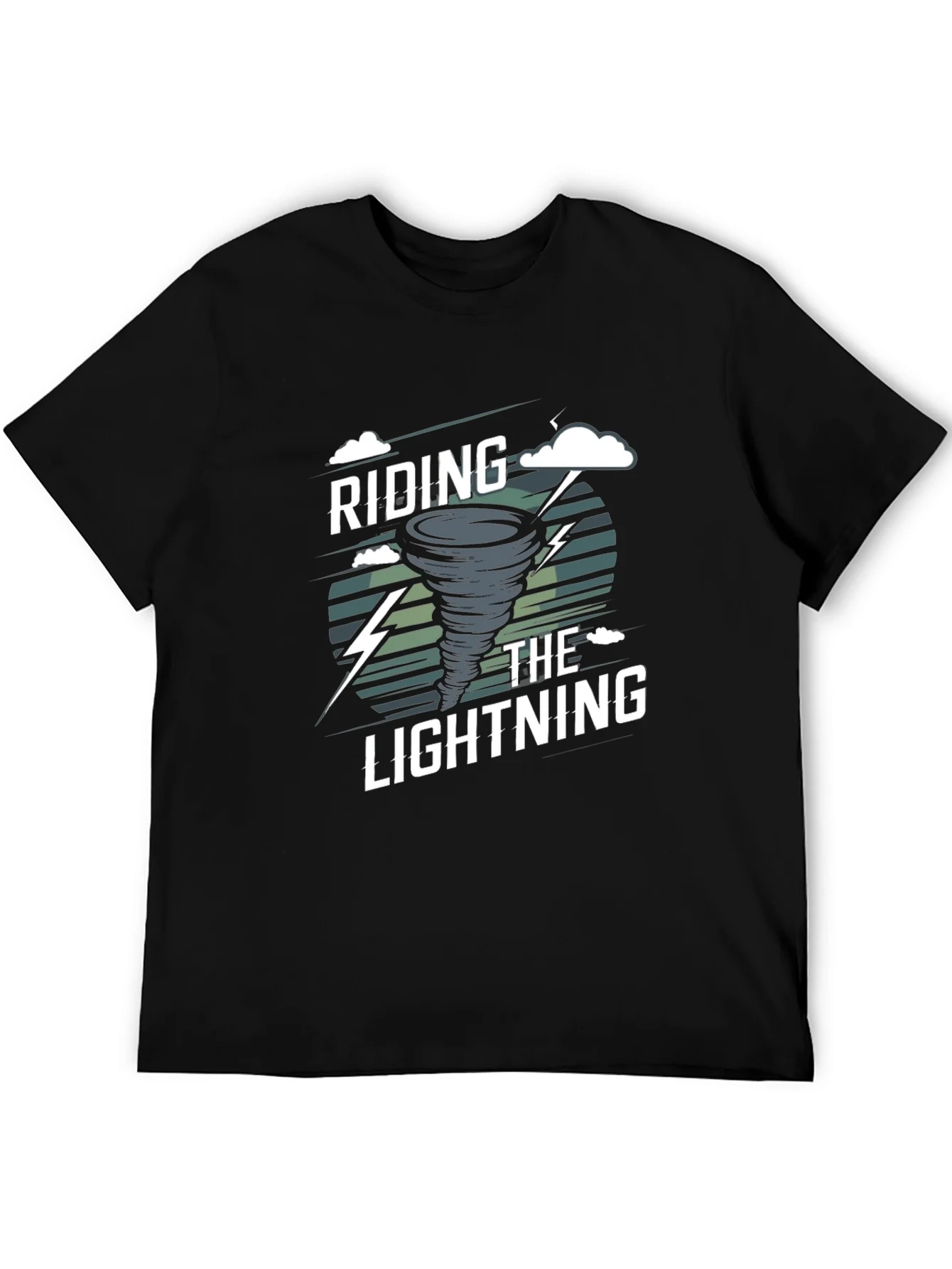 Riding the Lightning Black Graphic T-Shirt