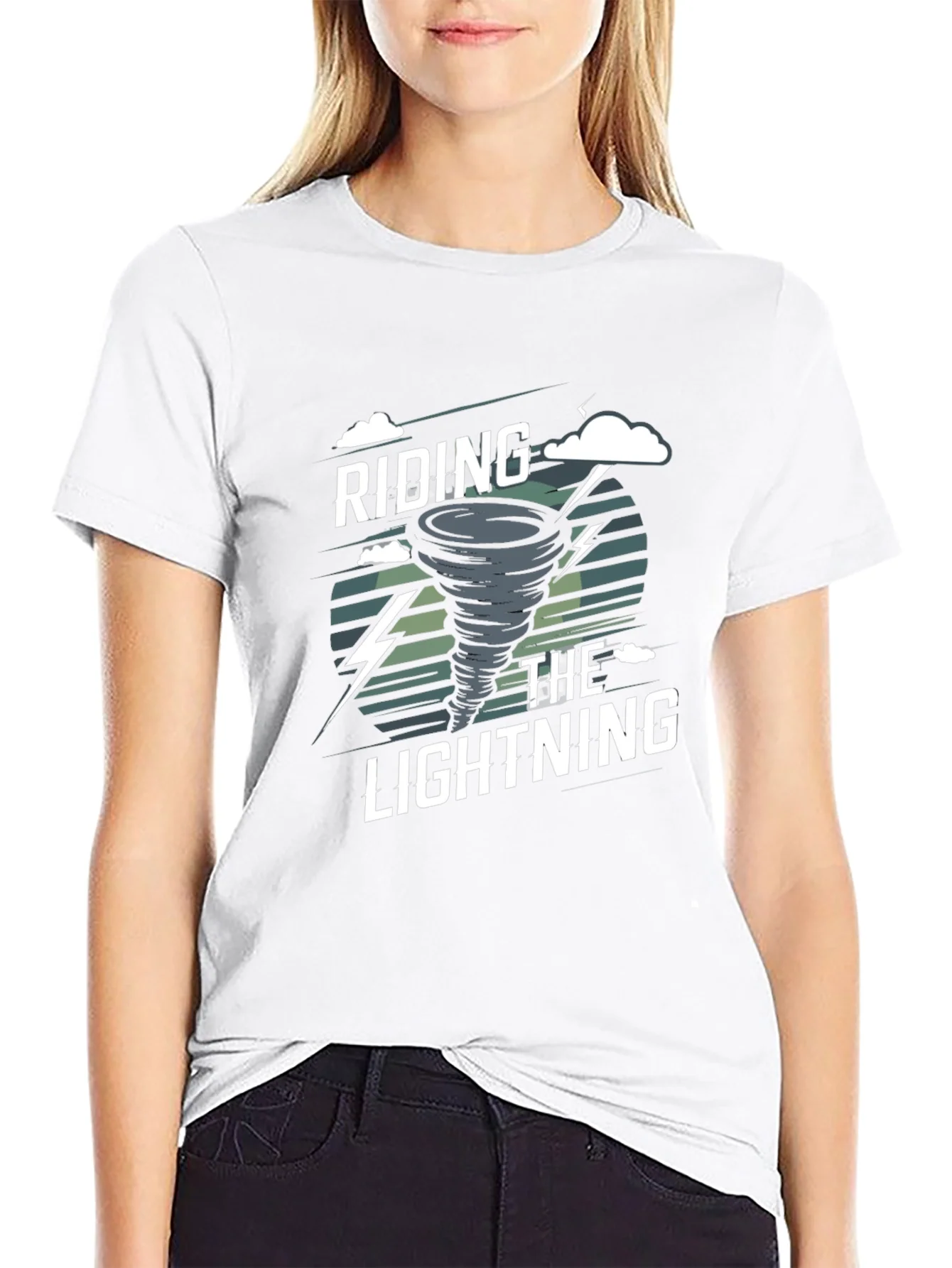 Riding the Lightning Black Graphic T-Shirt