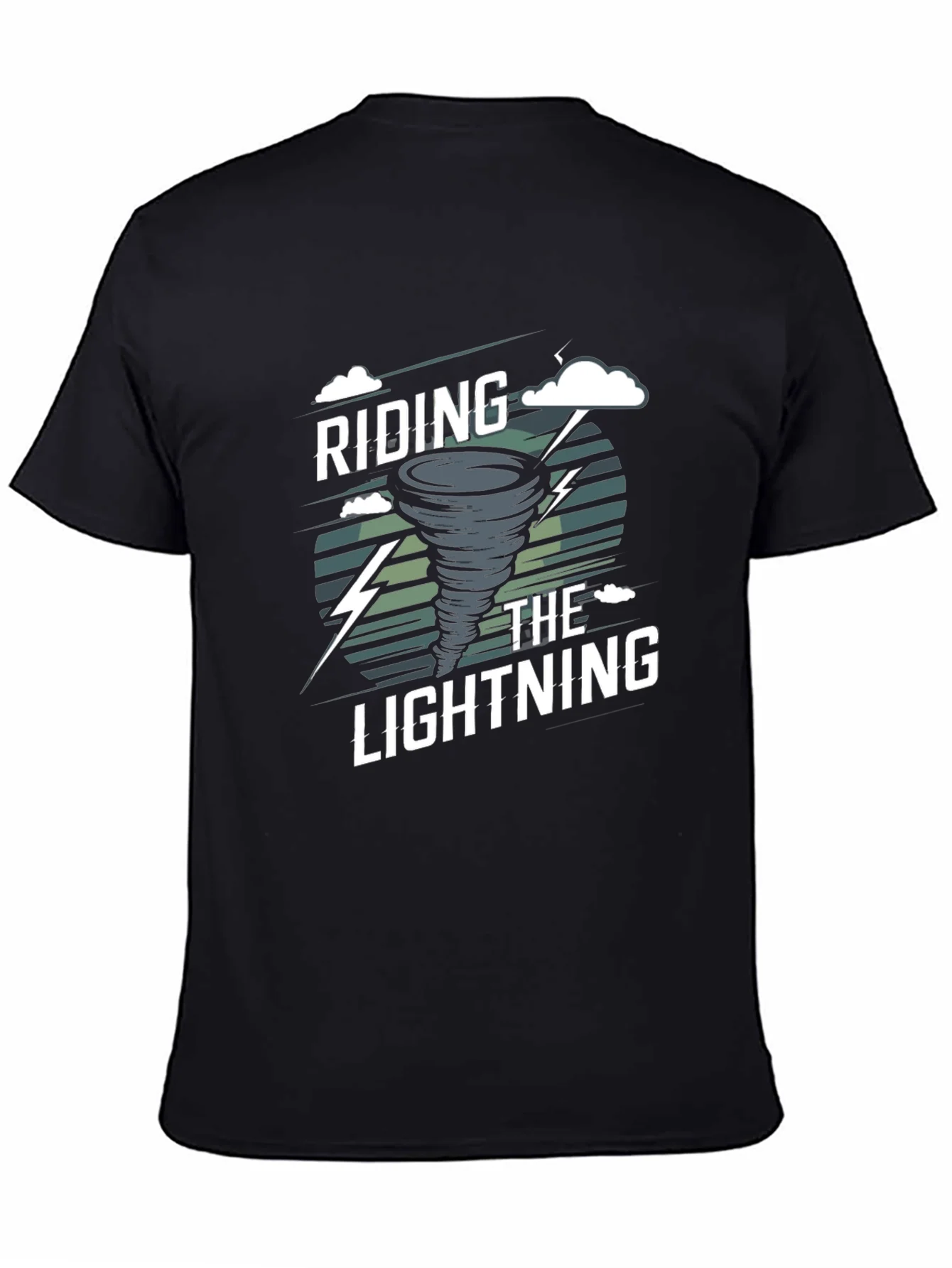 Riding the Lightning Black Graphic T-Shirt