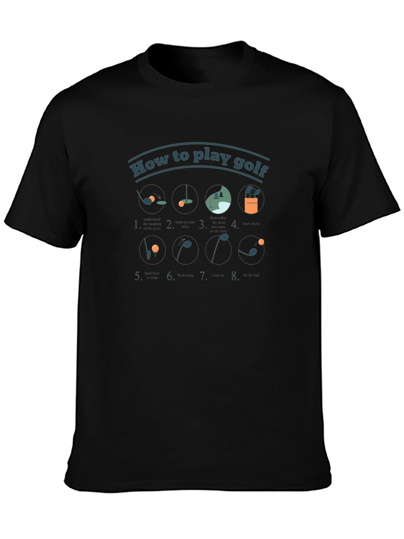 Golf How to Play Black T-Shirt