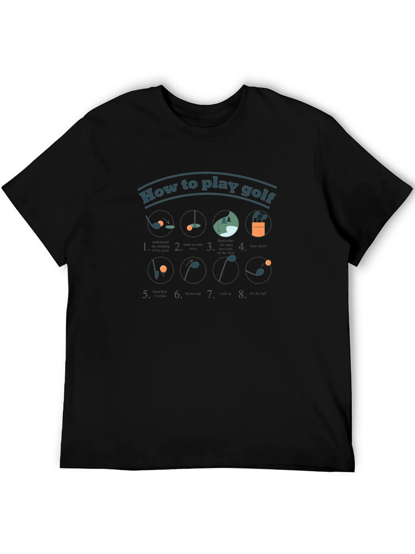 Golf How to Play Black T-Shirt