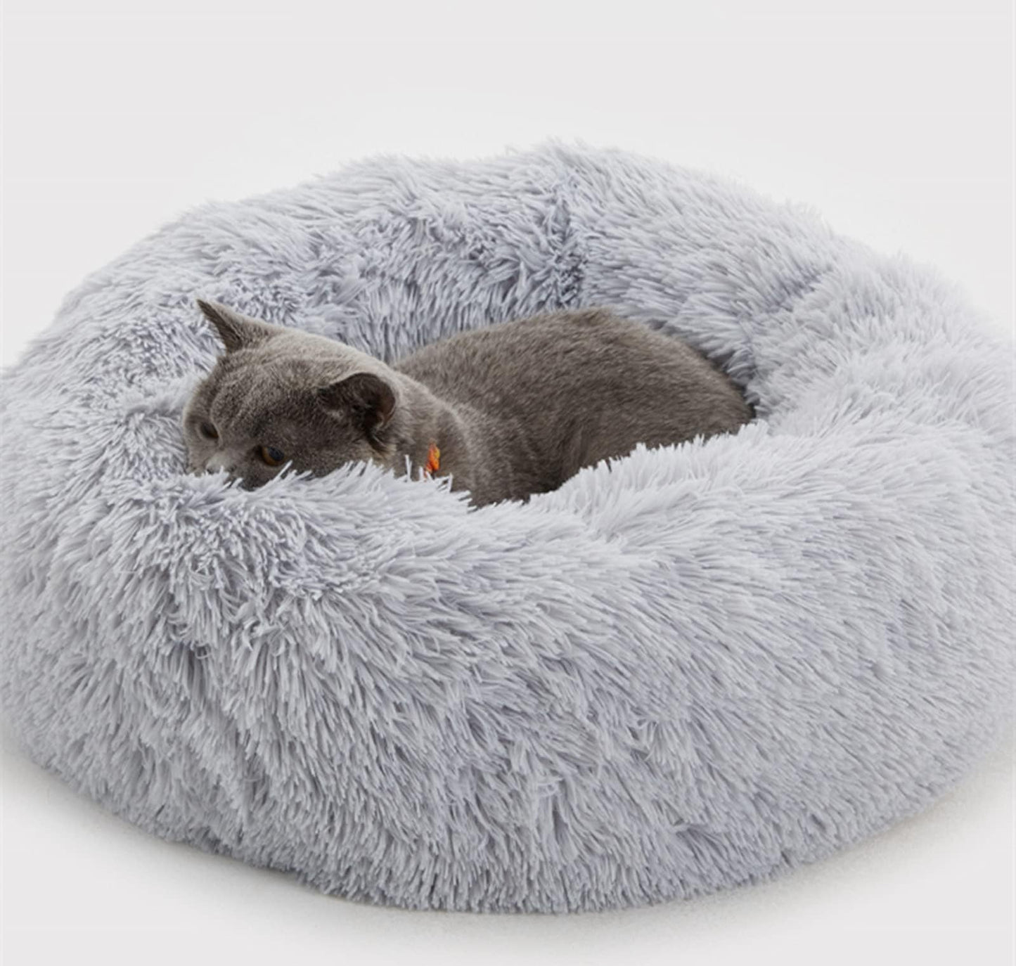 Enjamoy Plush Donut Dog Bed, Calming Round Dog Cat - Premium Quality
