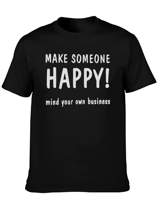 Make Someone Happy Black Graphic T-Shirt