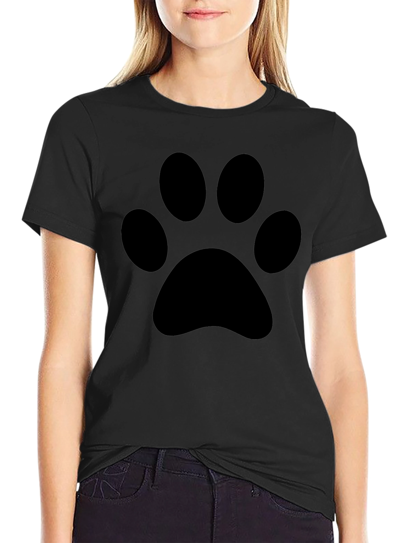 Black Paw Print T-Shirt
