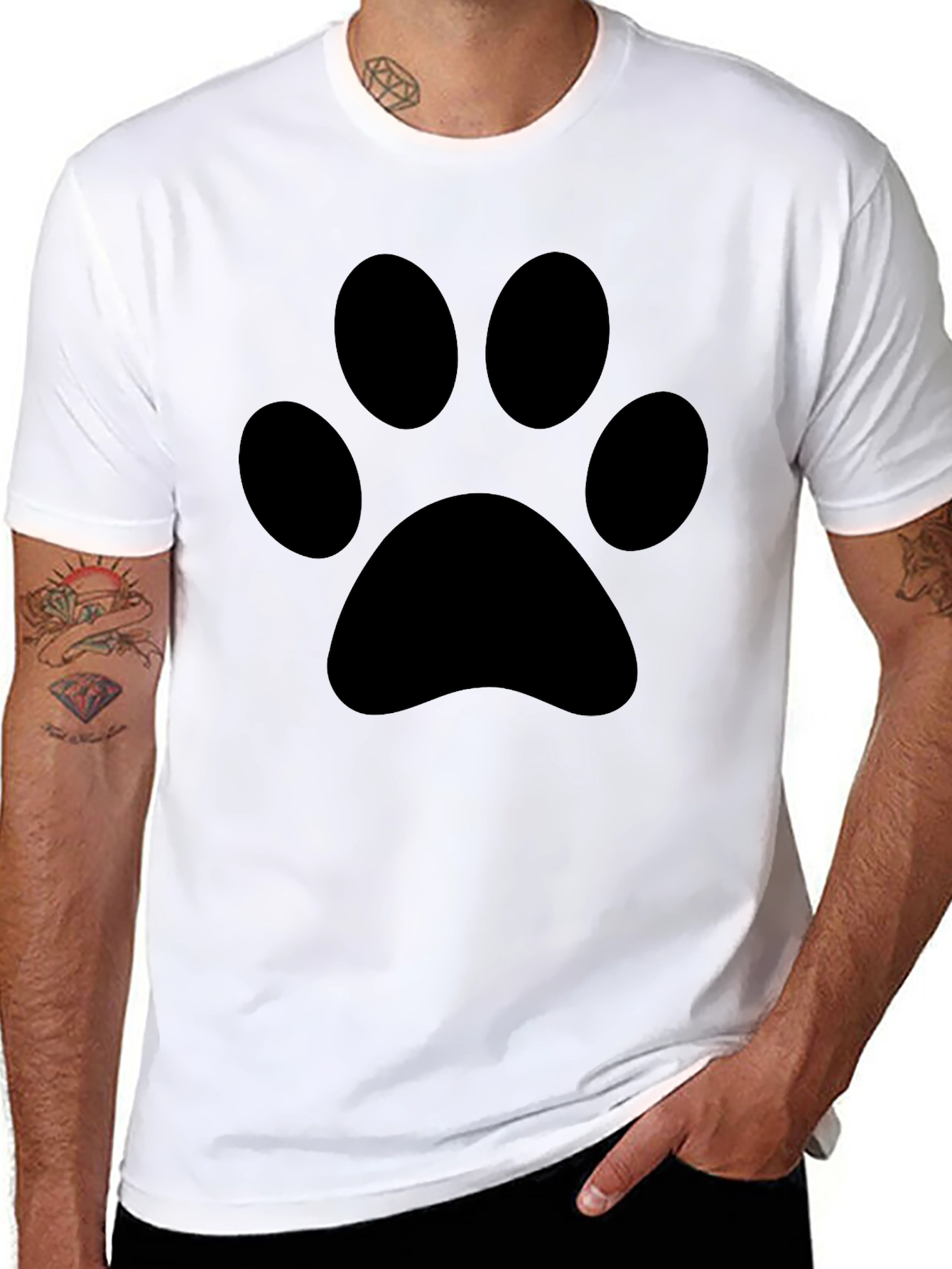 Black Paw Print T-Shirt