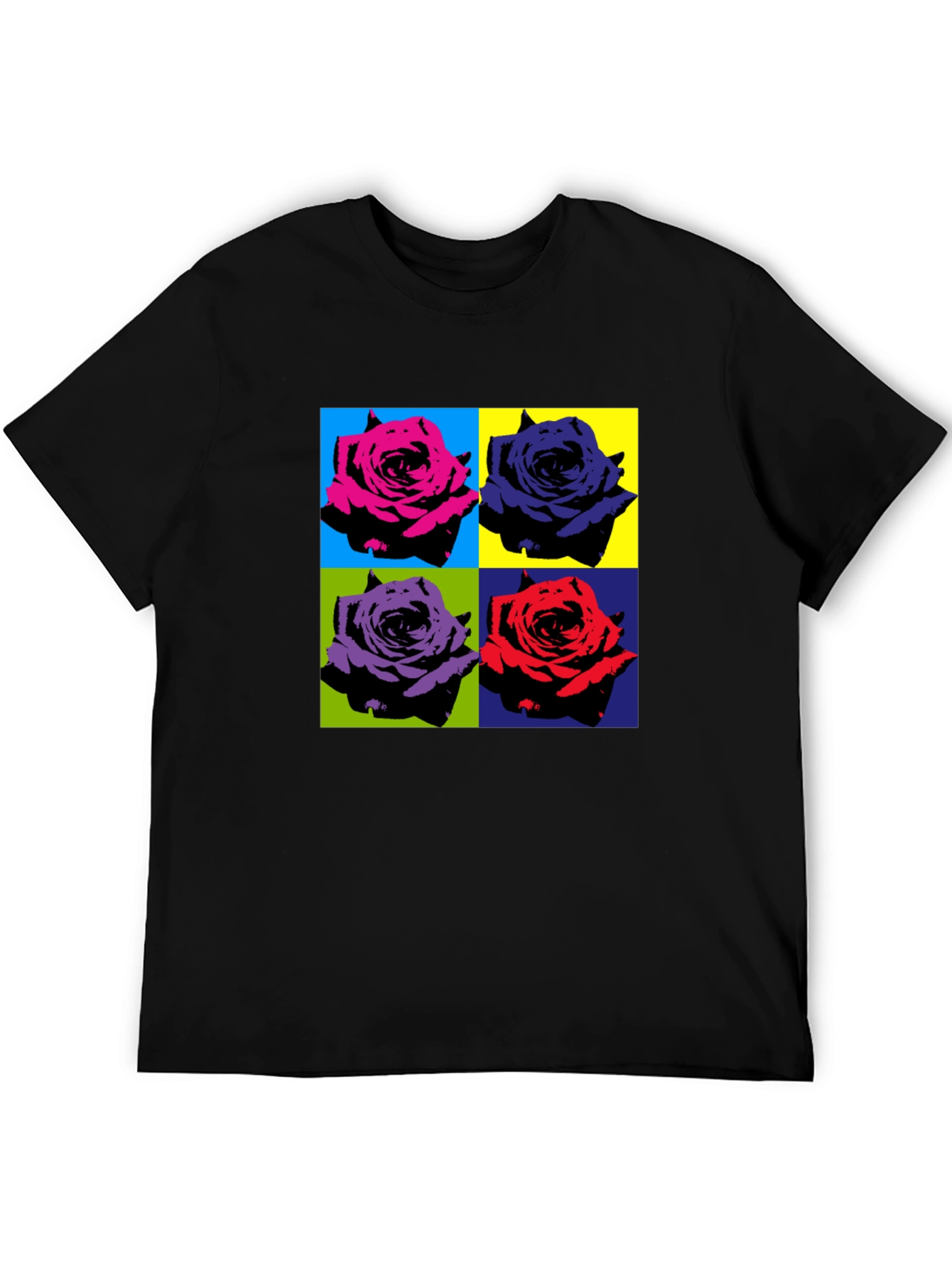 Pop Art Rose T-Shirt - Bold Floral Design