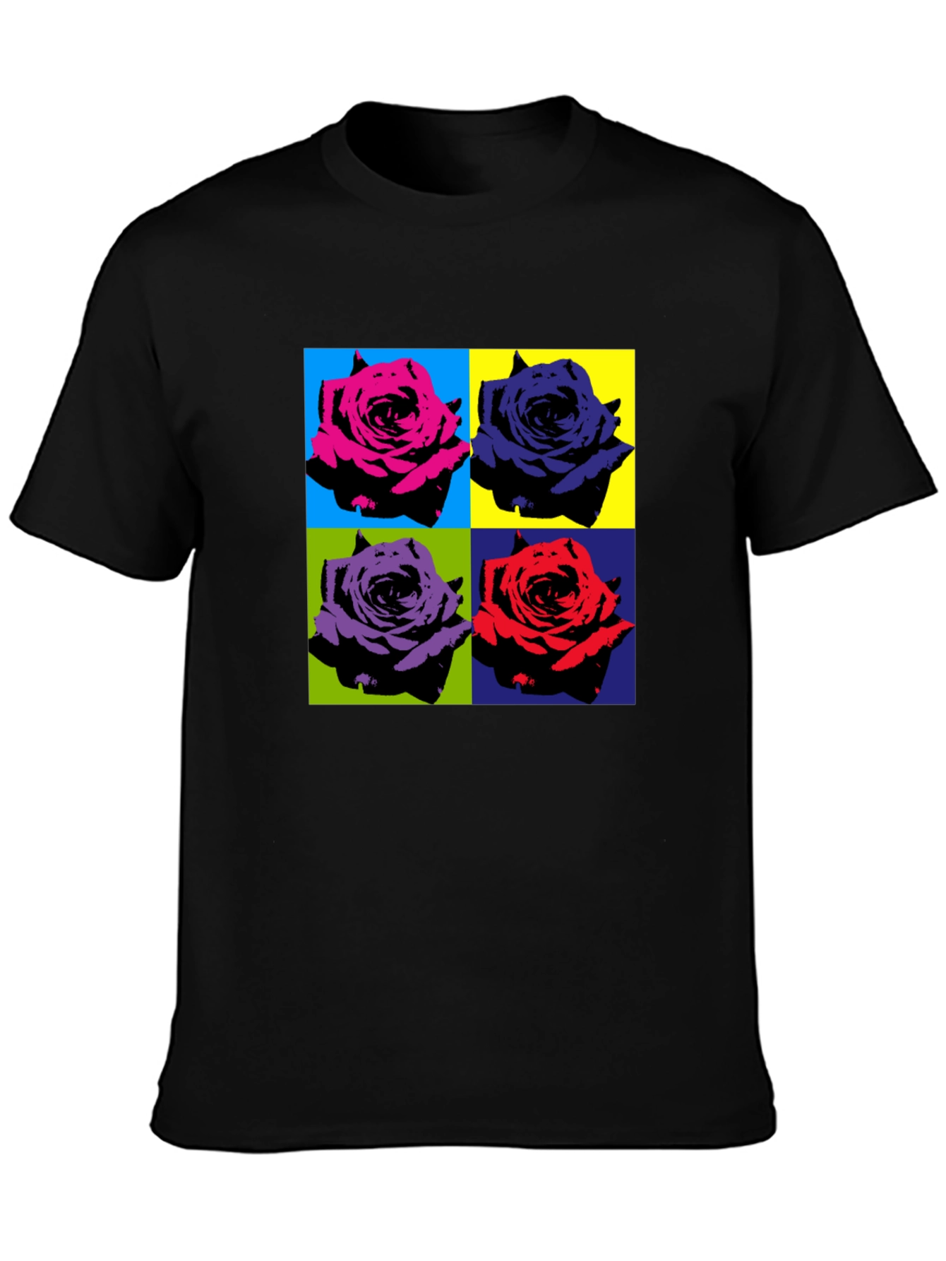 Pop Art Rose T-Shirt - Bold Floral Design