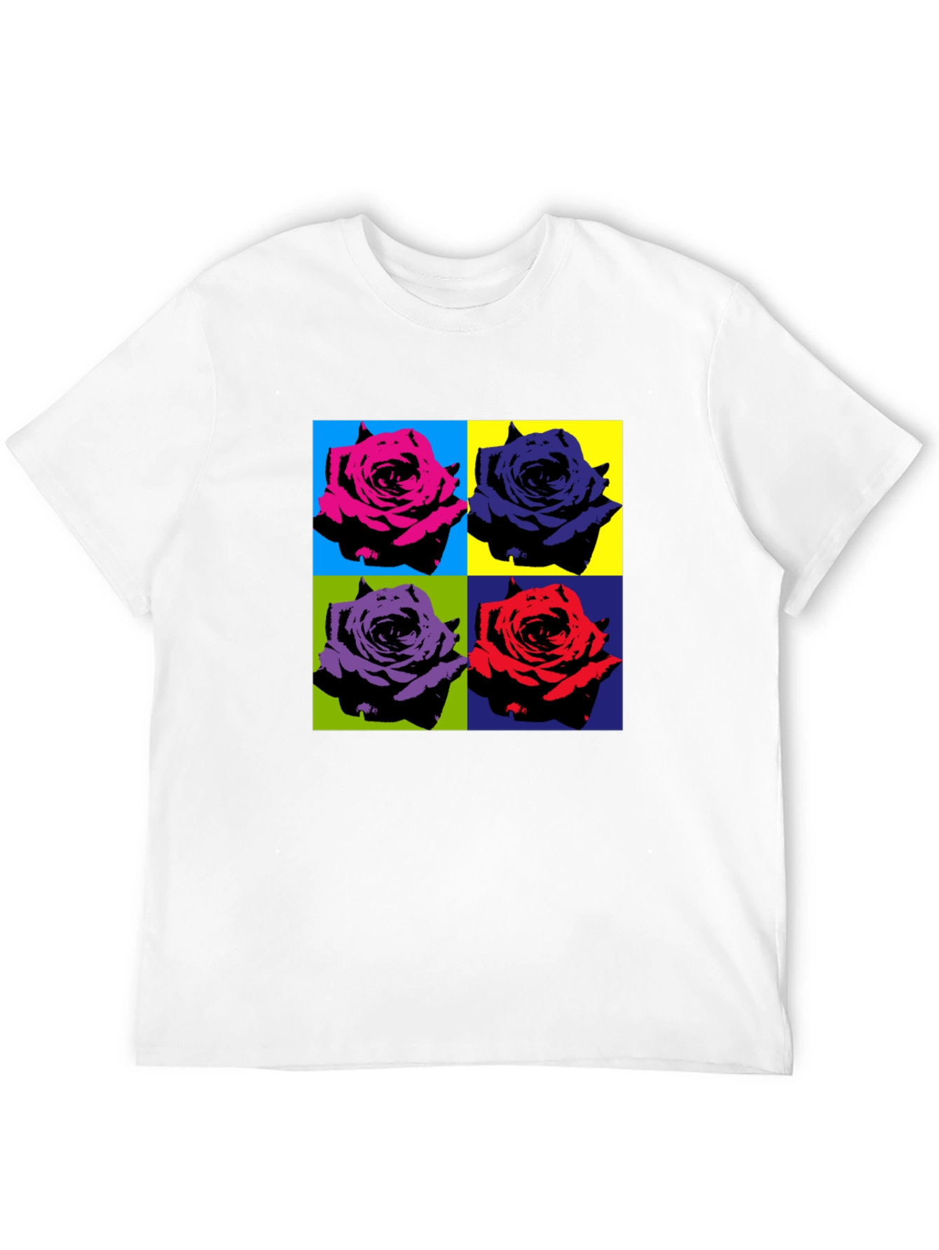 Pop Art Rose T-Shirt - Bold Floral Design