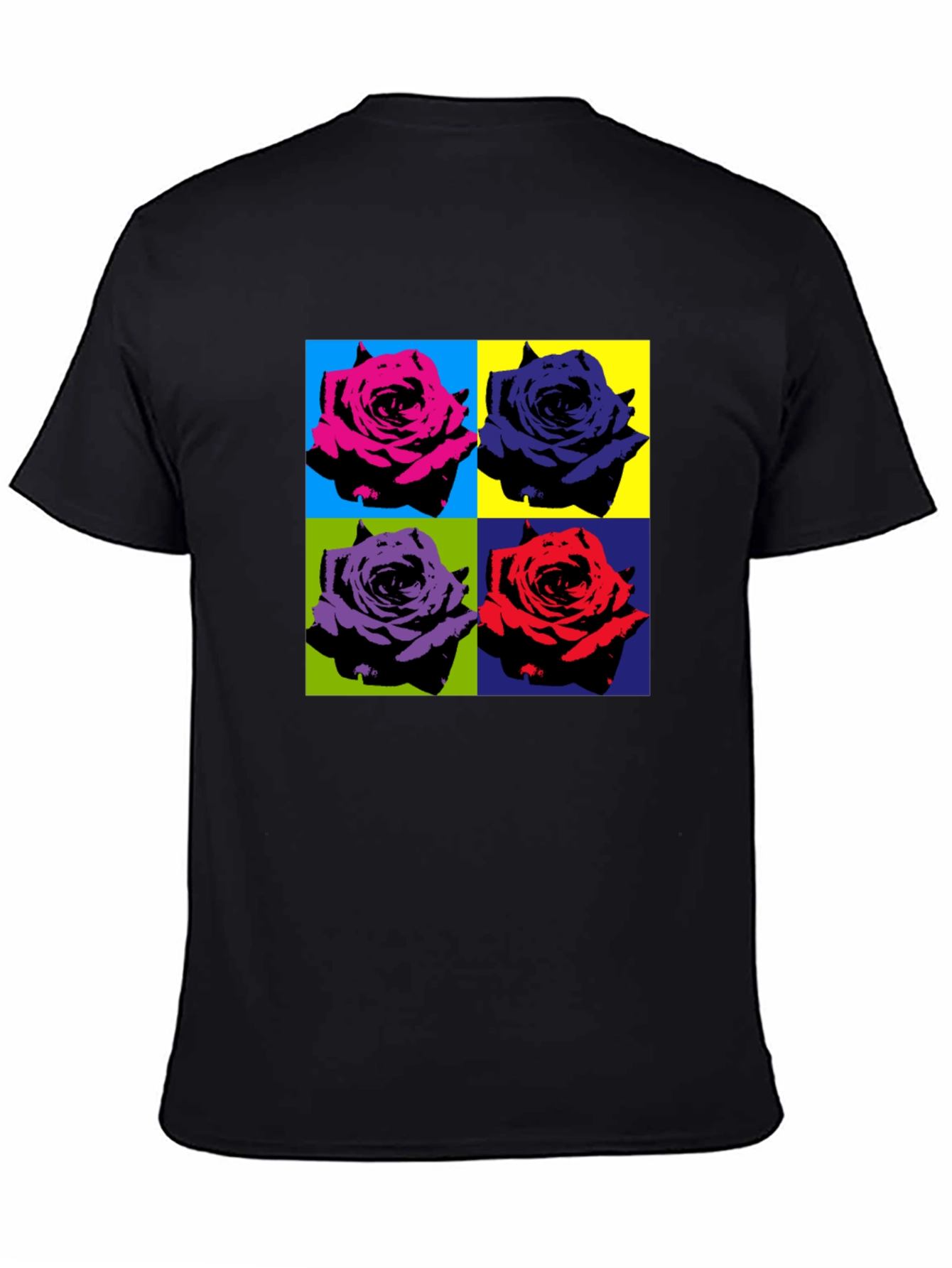 Pop Art Rose T-Shirt - Bold Floral Design
